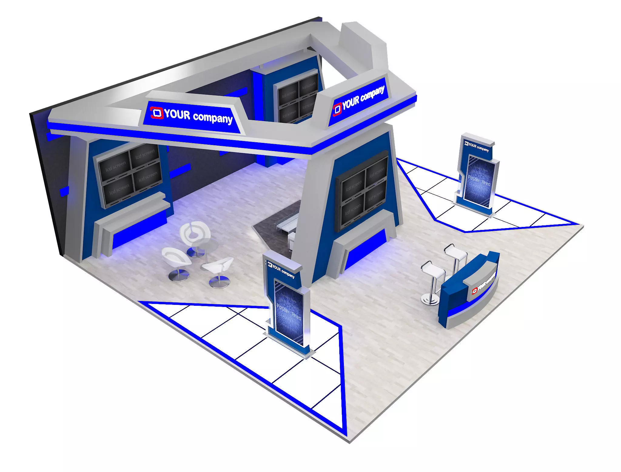 Booth Exhibition Stand a597b 3D model_0
