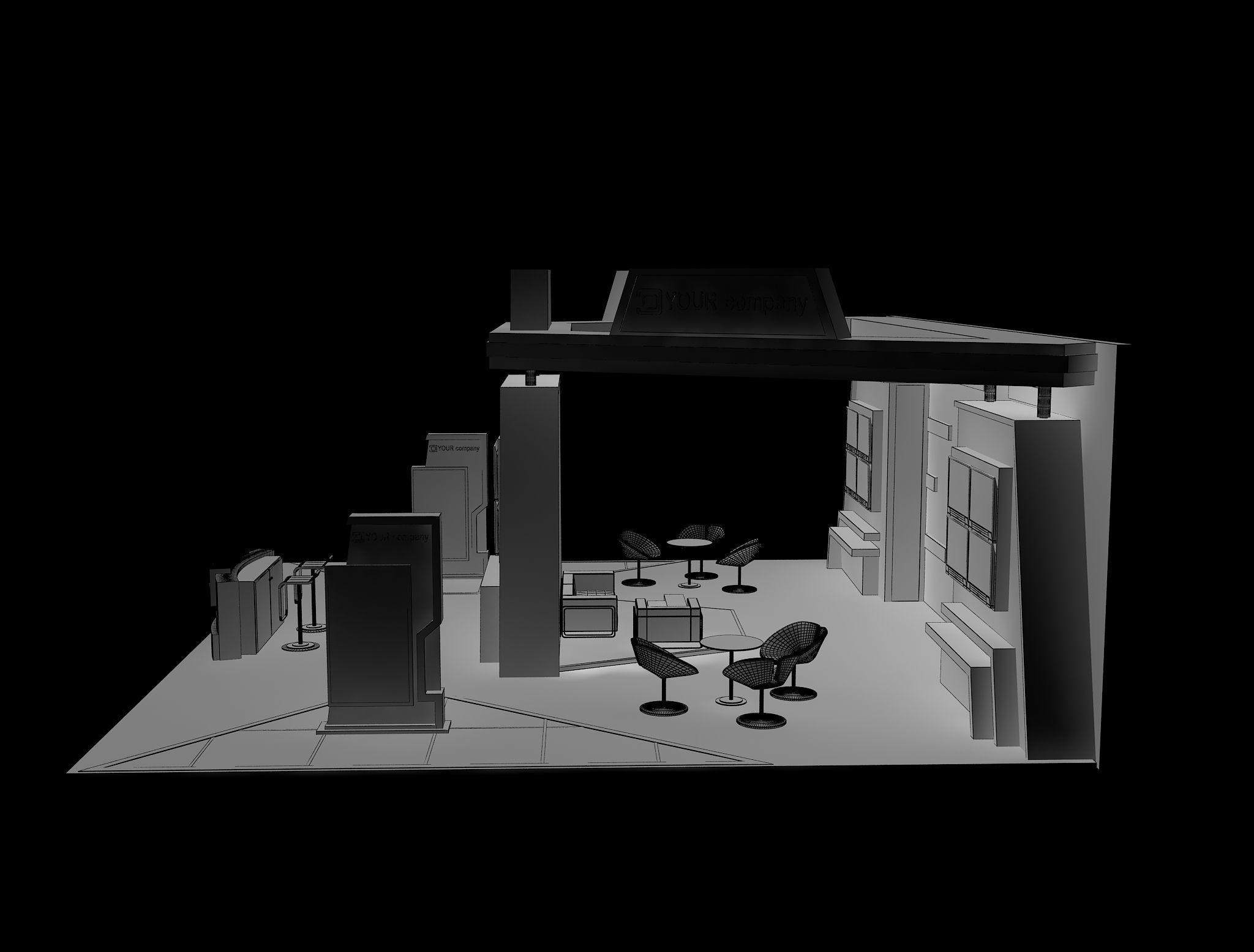 Booth Exhibition Stand a597b 3D model_5