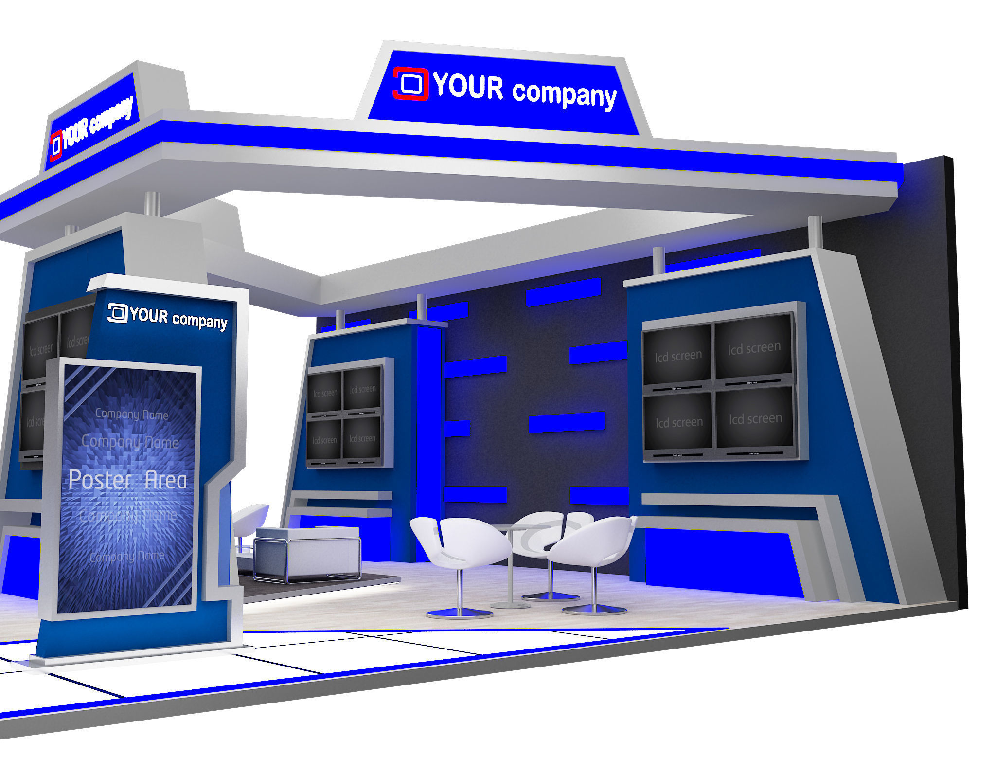 Booth Exhibition Stand a597b 3D model_16