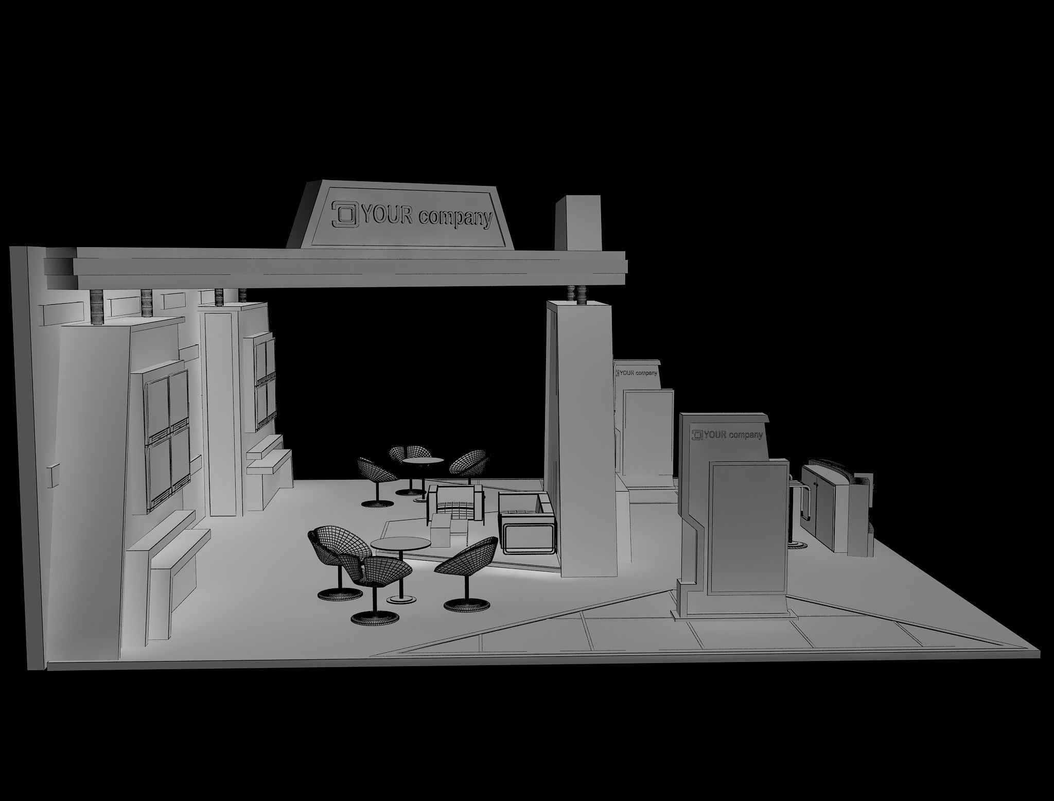 Booth Exhibition Stand a597b 3D model_9