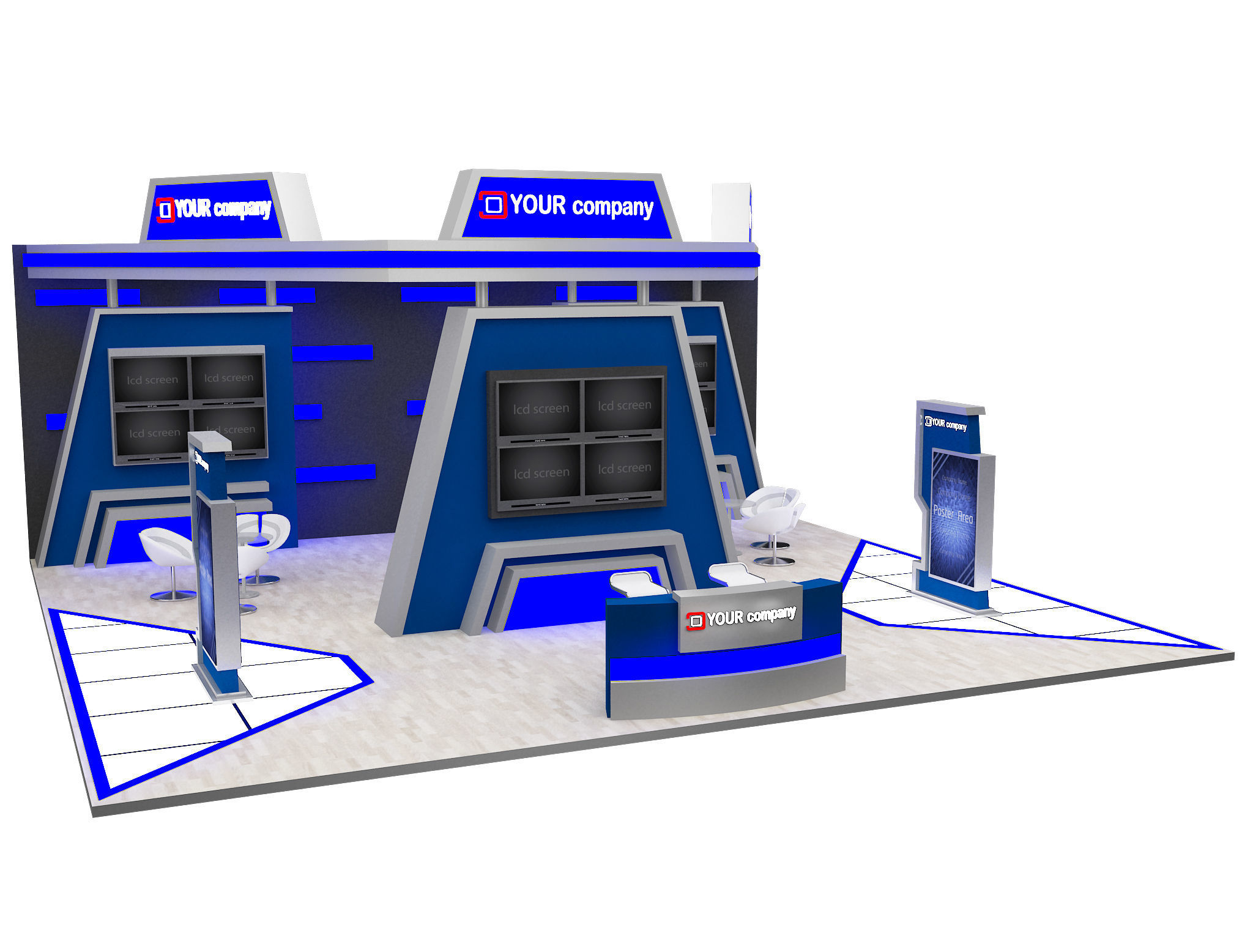 Booth Exhibition Stand a597b 3D model_2