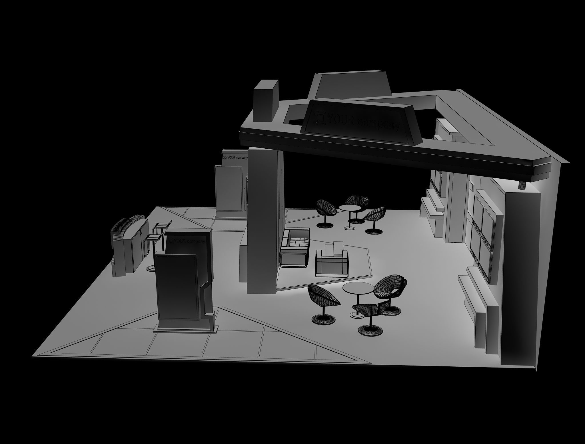 Booth Exhibition Stand a597b 3D model_11