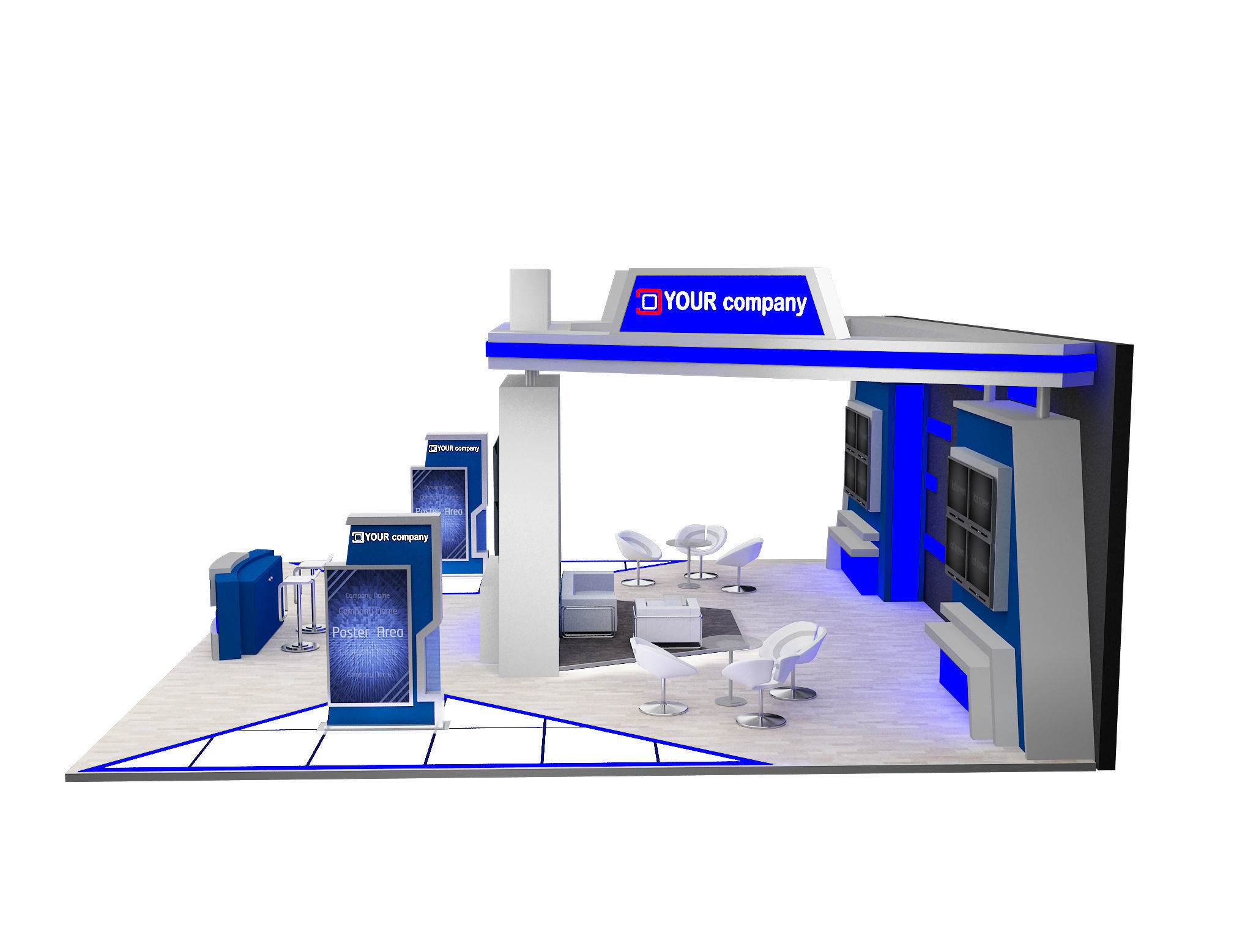 Booth Exhibition Stand a597b 3D model_4