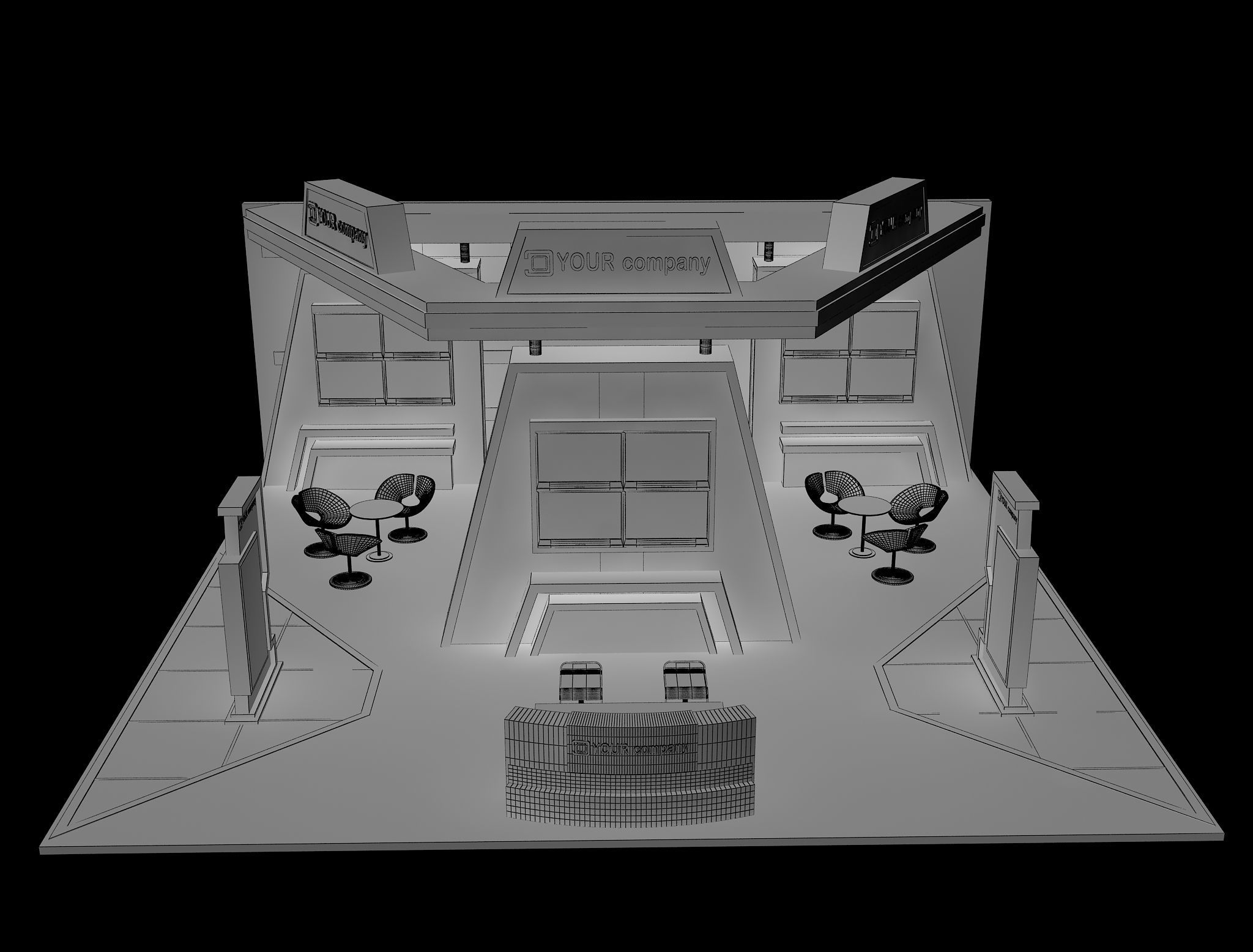 Booth Exhibition Stand a597b 3D model_15
