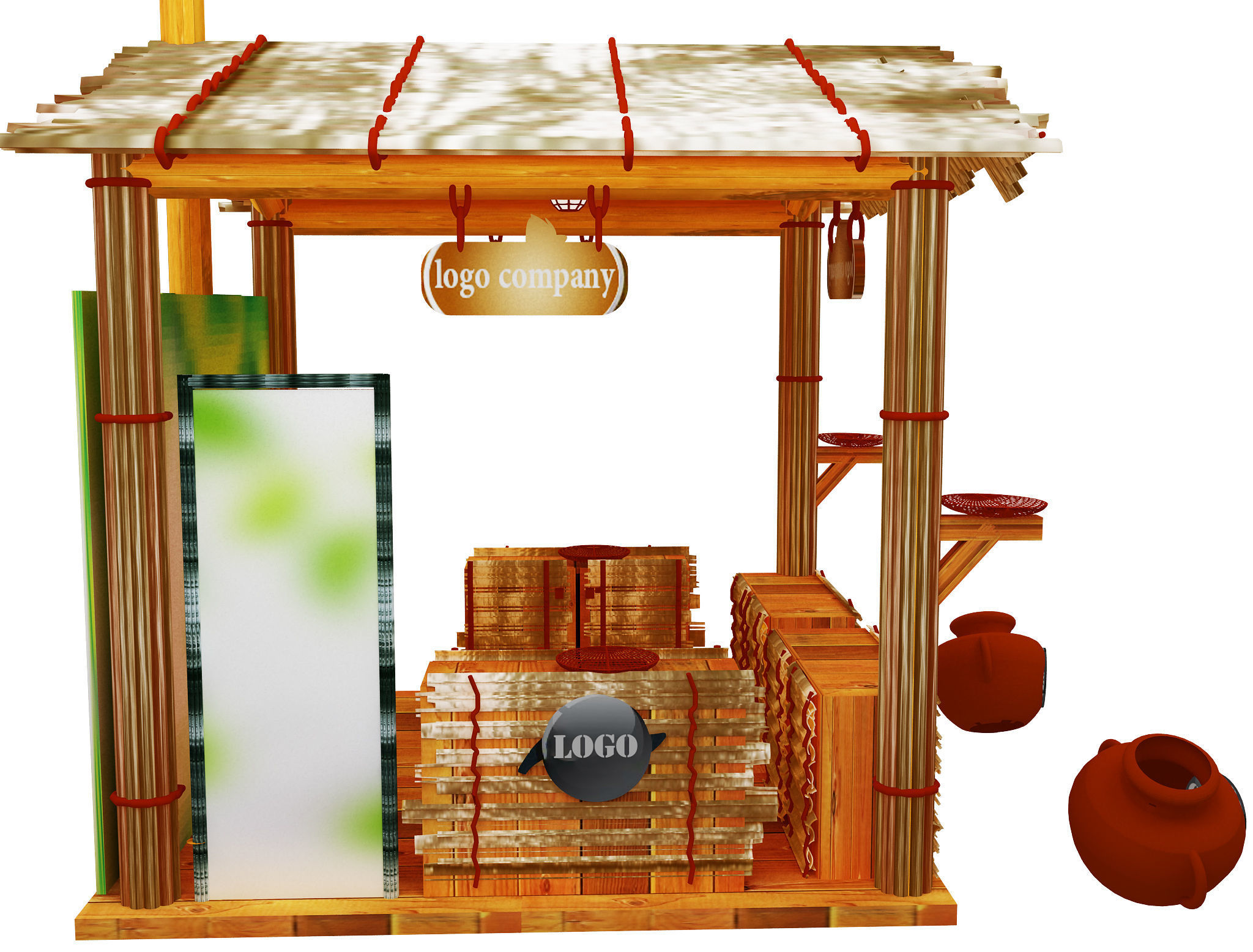 Booth Exhibition Stand a597c 3D model_10