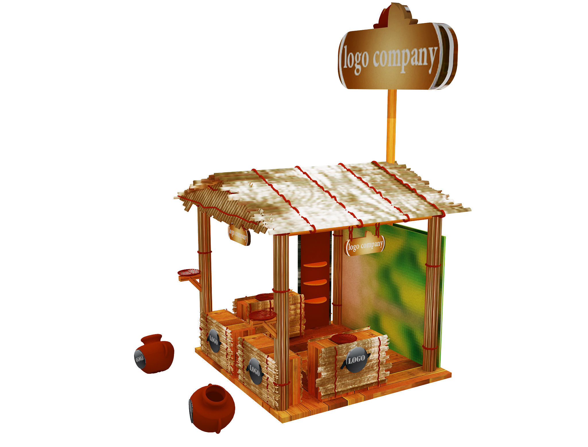 Booth Exhibition Stand a597c 3D model_2