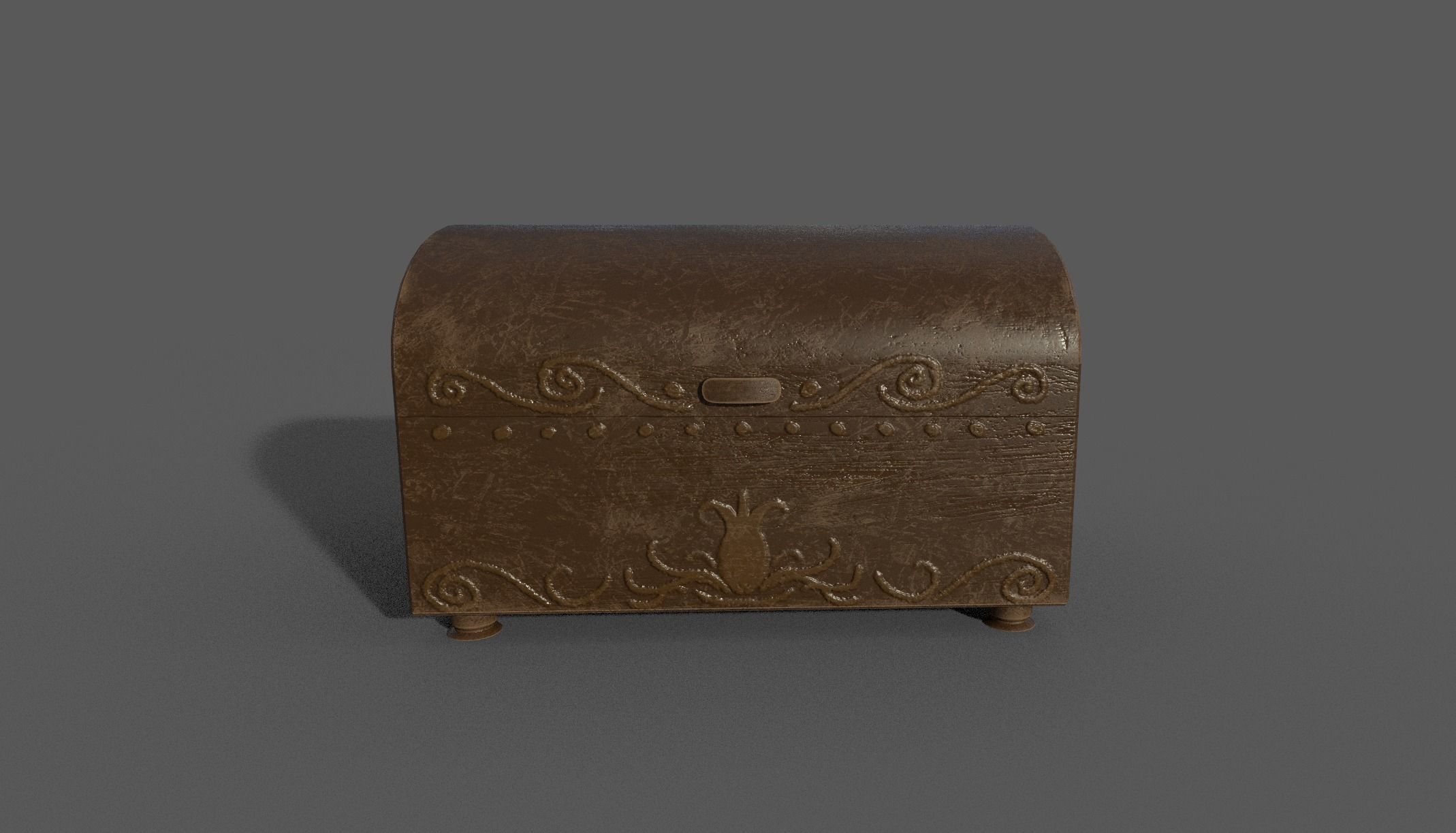 Golden Coin with Chestbox and pouch Low-poly 3D model_7