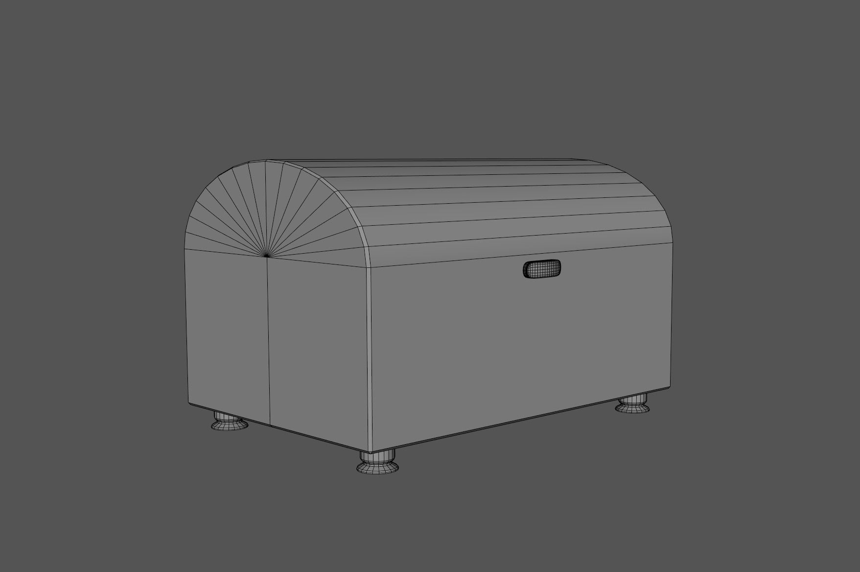 Golden Coin with Chestbox and pouch Low-poly 3D model_8