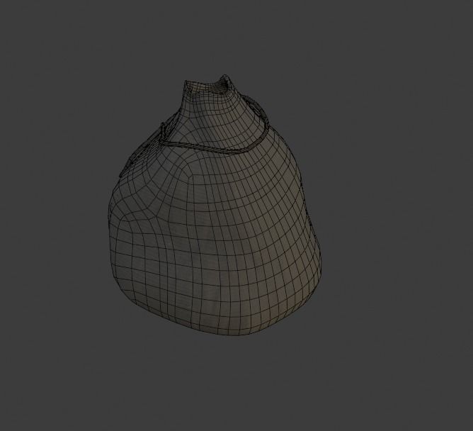 Golden Coin with Chestbox and pouch Low-poly 3D model_4