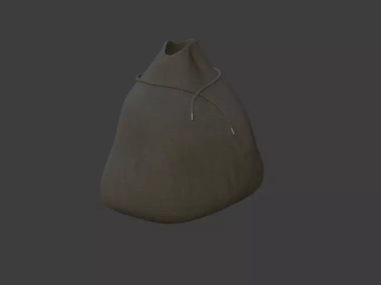 Golden Coin with Chestbox and pouch Low-poly 3D model_0