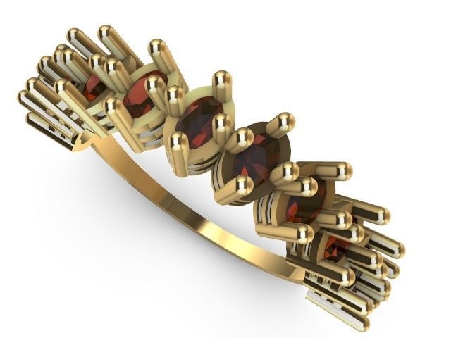 oval diamond prong setting ring stl verified 3D print model_1