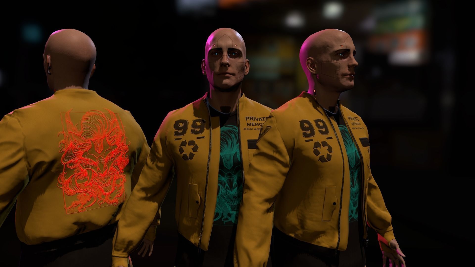 Cyberpunk Male Low-poly 3D model_14