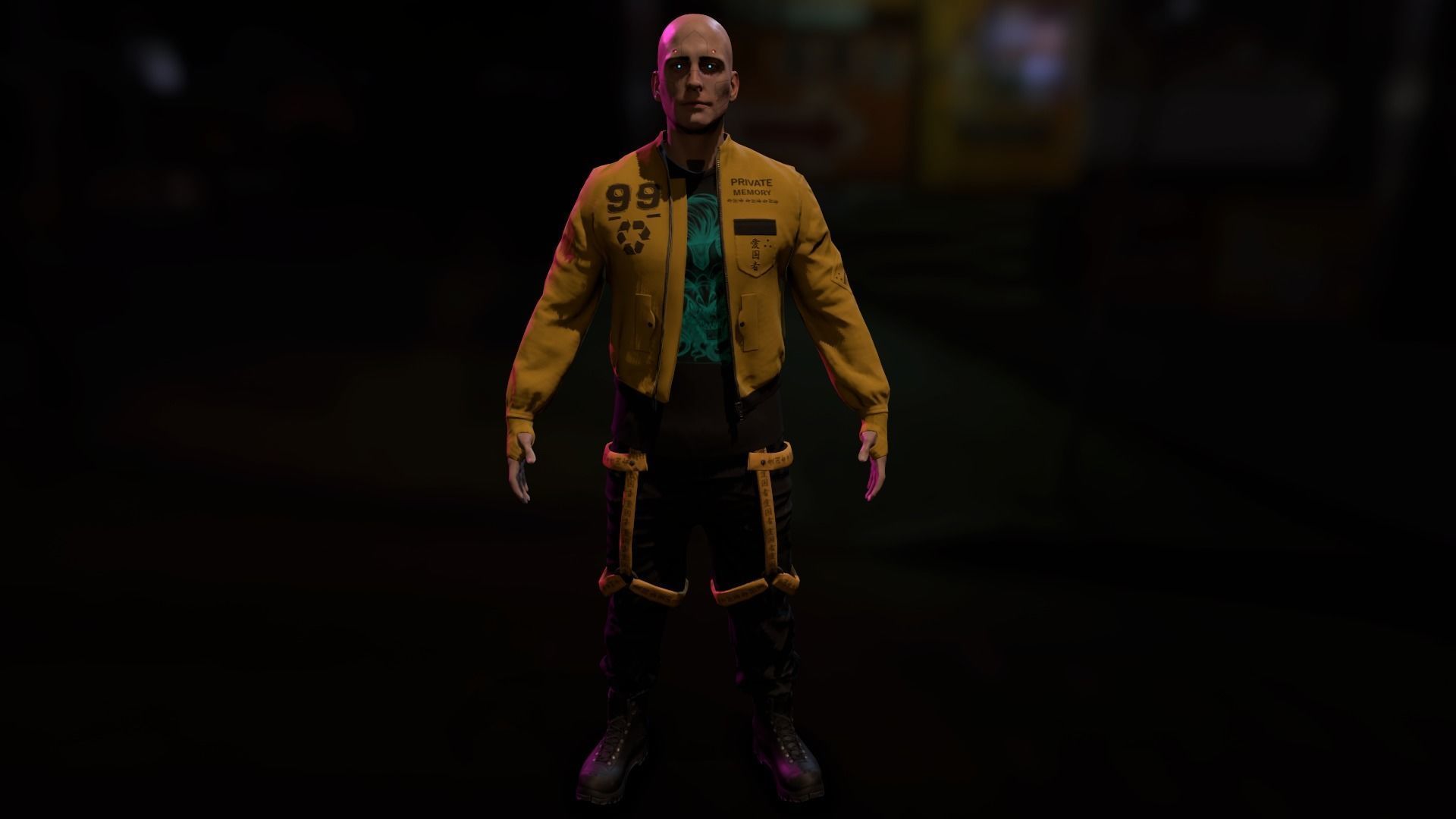 Cyberpunk Male Low-poly 3D model_15