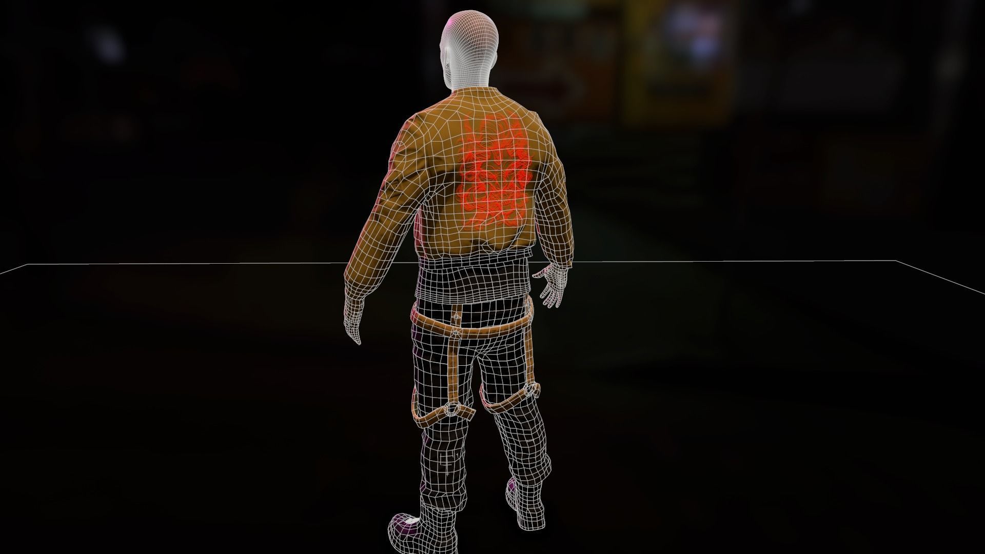 Cyberpunk Male Low-poly 3D model_23