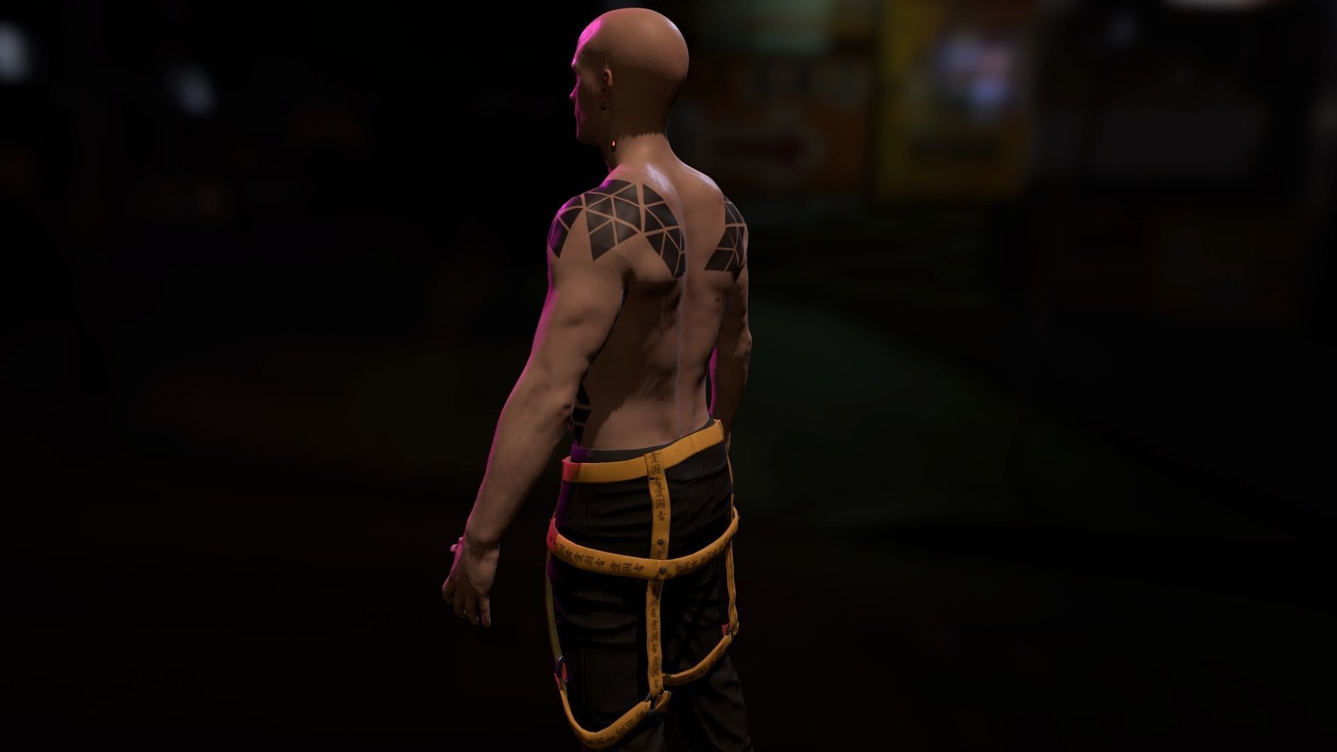 Cyberpunk Male Low-poly 3D model_28