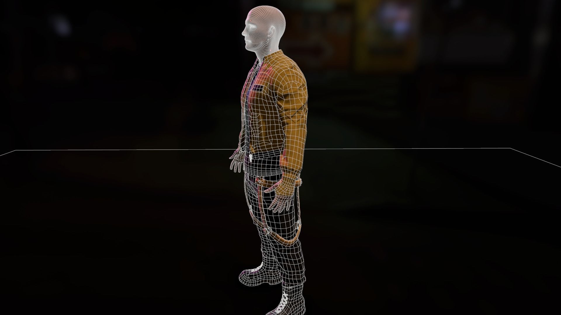 Cyberpunk Male Low-poly 3D model_24