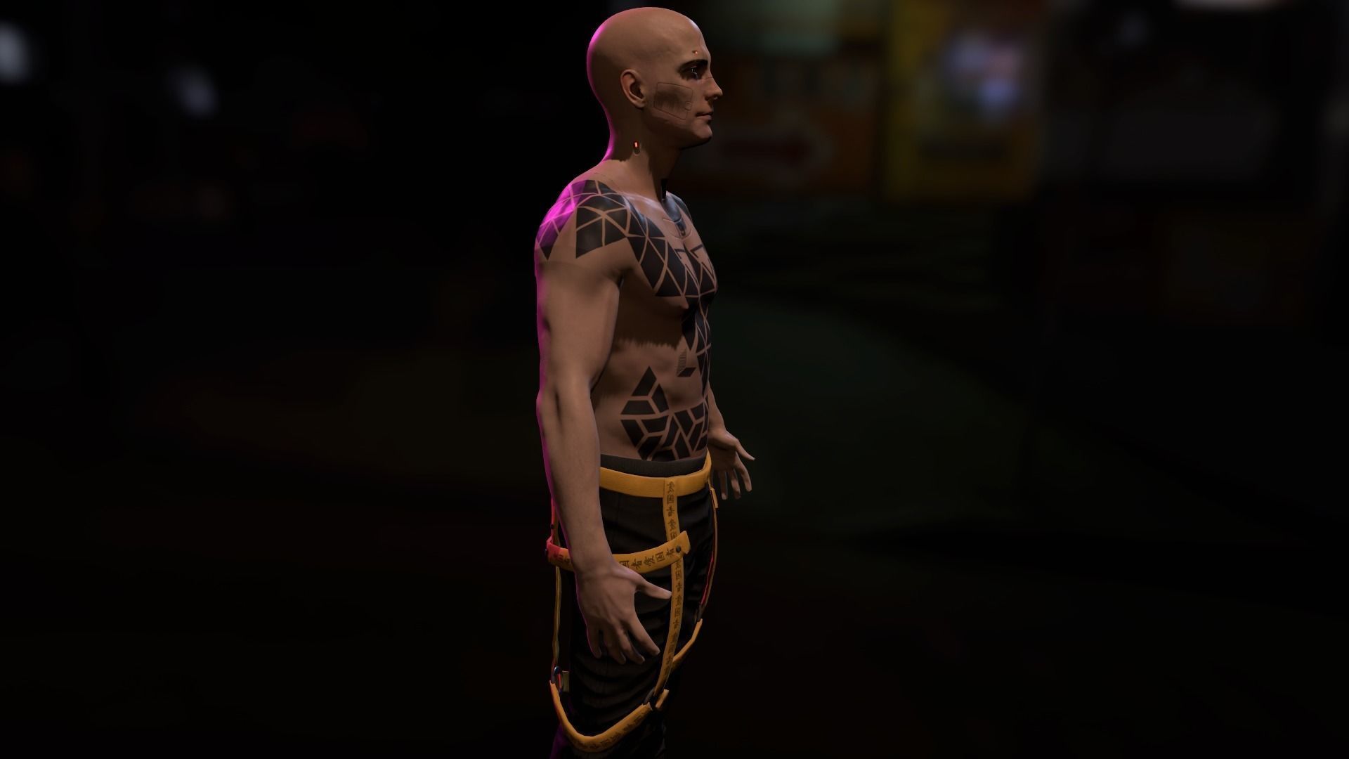 Cyberpunk Male Low-poly 3D model_26