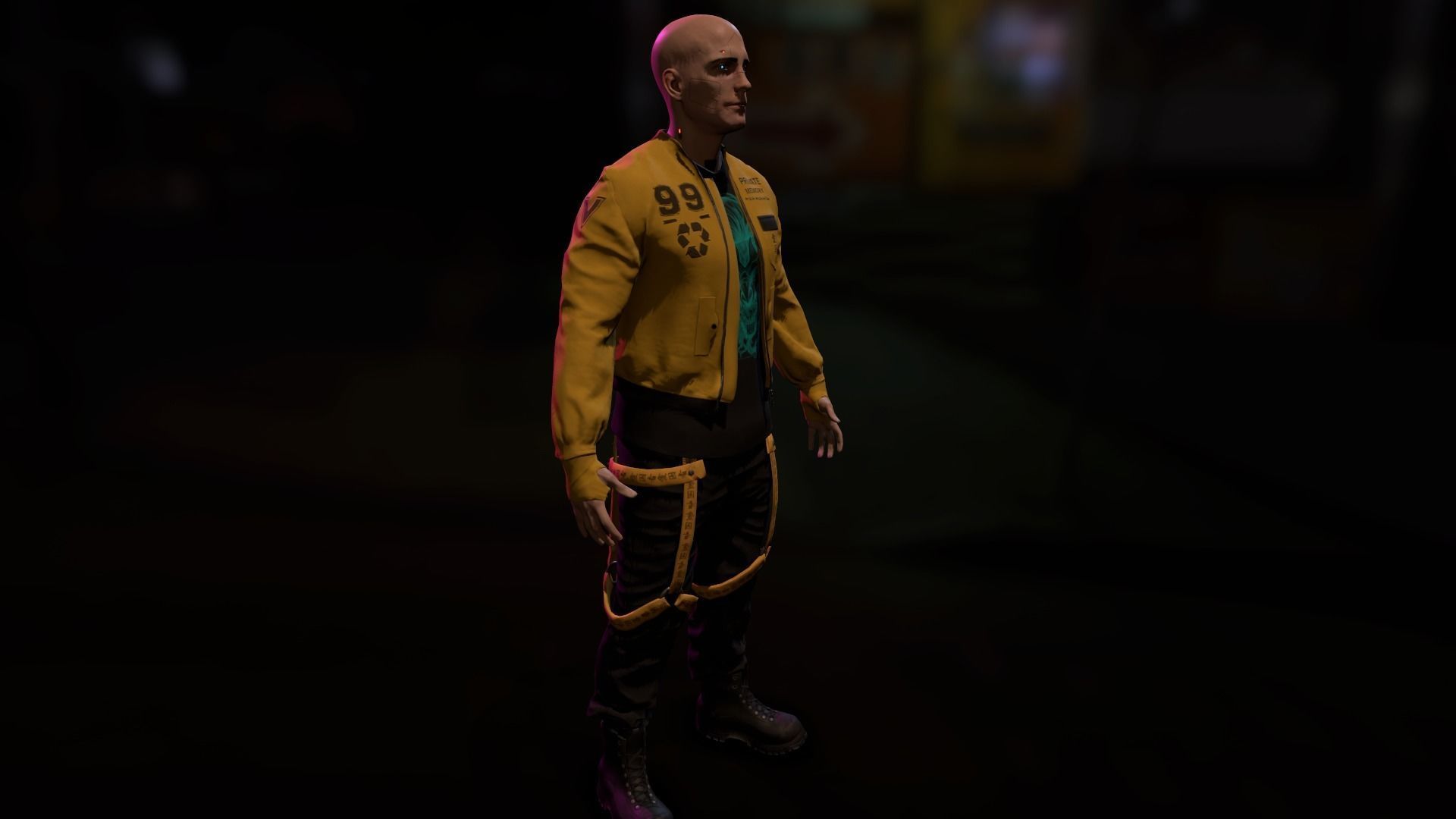 Cyberpunk Male Low-poly 3D model_16
