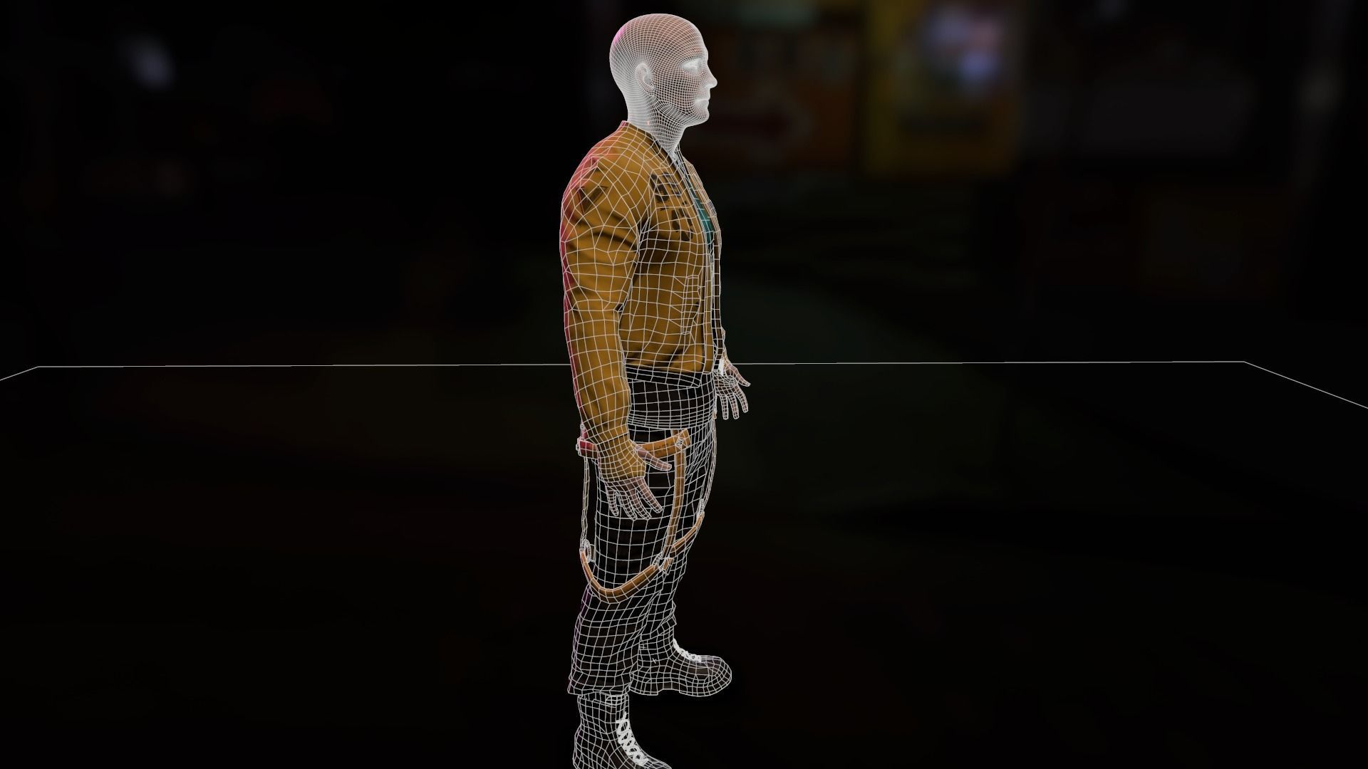 Cyberpunk Male Low-poly 3D model_21