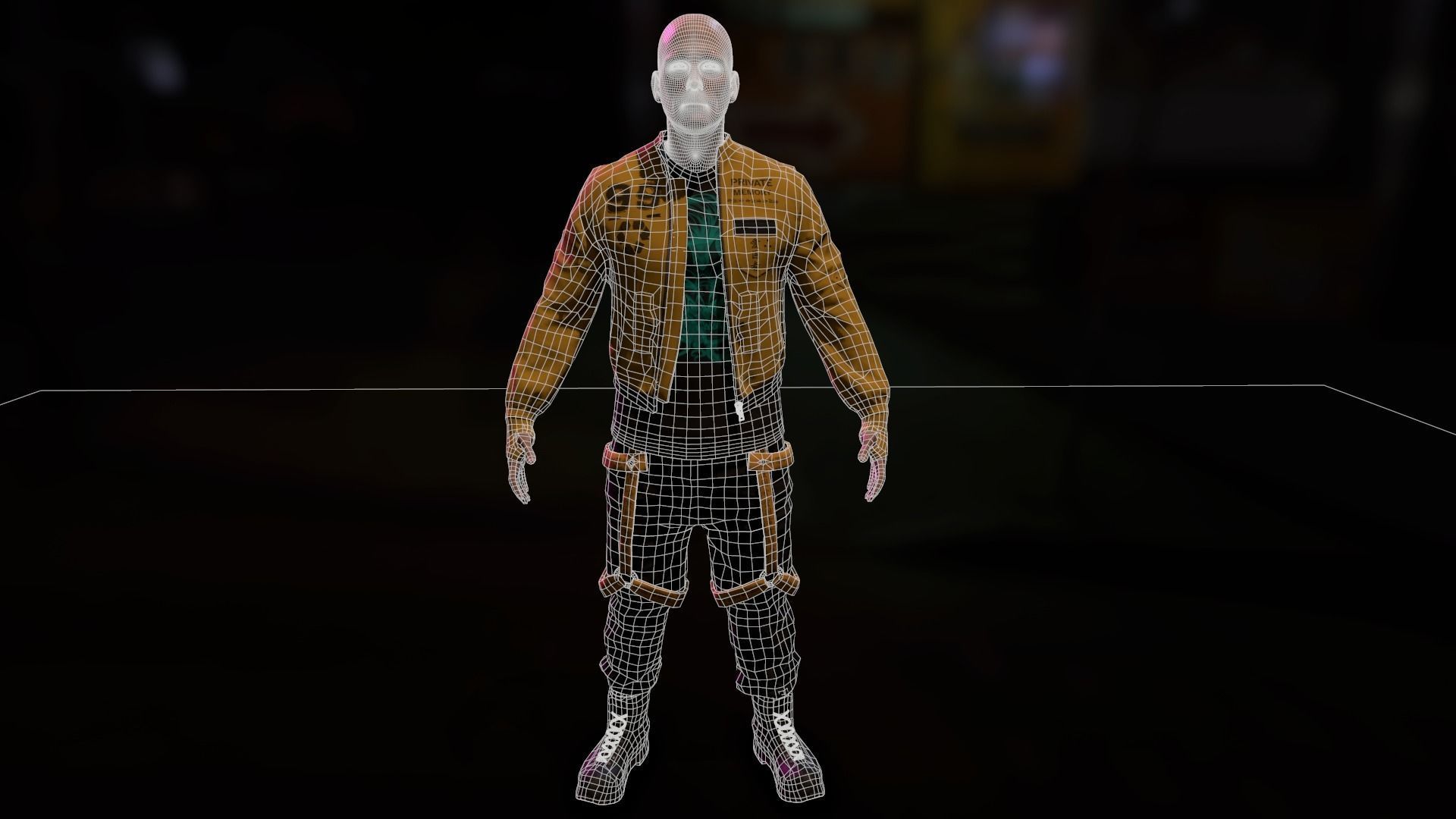 Cyberpunk Male Low-poly 3D model_20