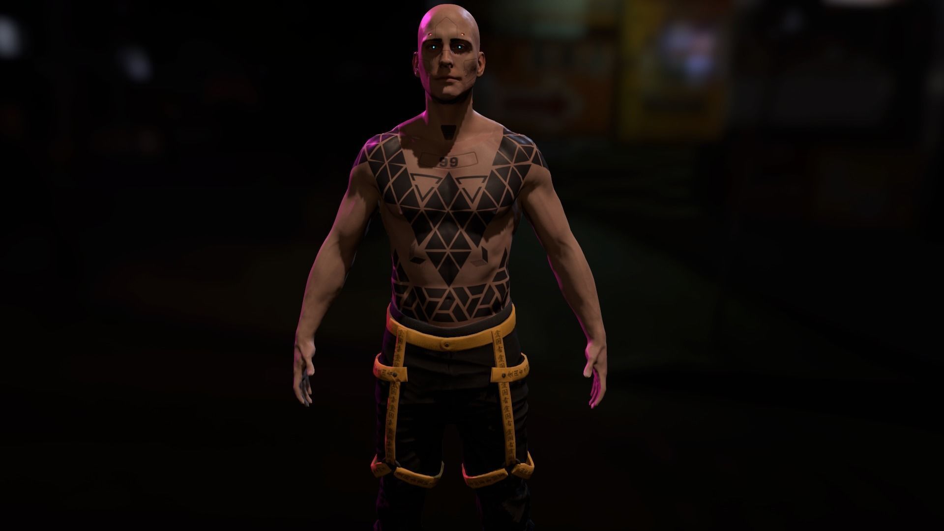 Cyberpunk Male Low-poly 3D model_25