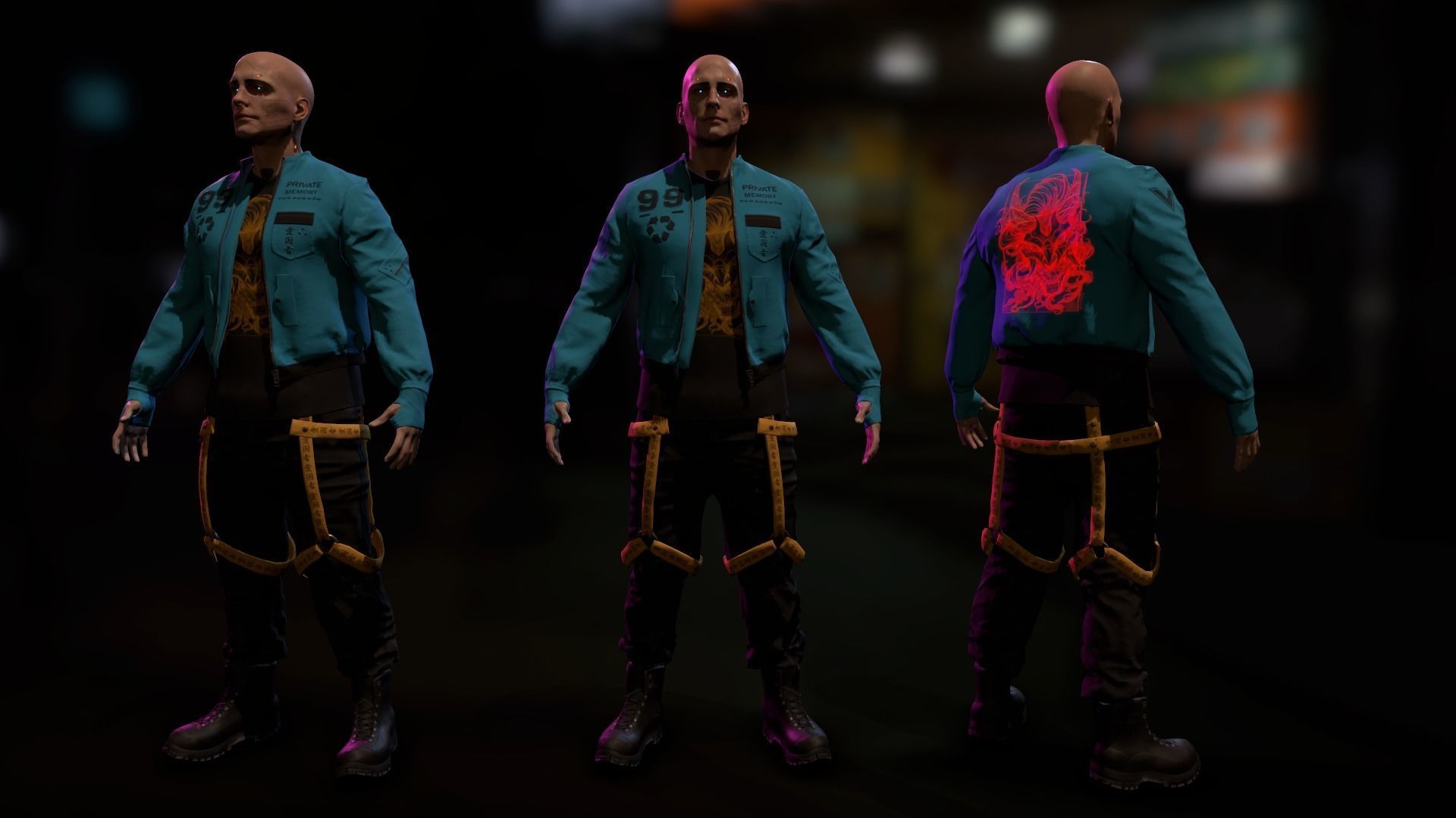 Cyberpunk Male Low-poly 3D model_1
