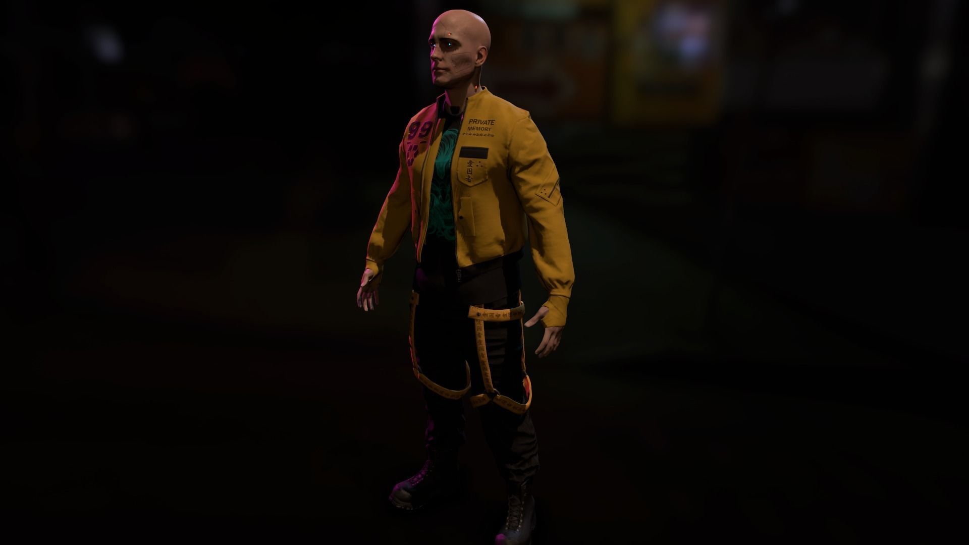 Cyberpunk Male Low-poly 3D model_19