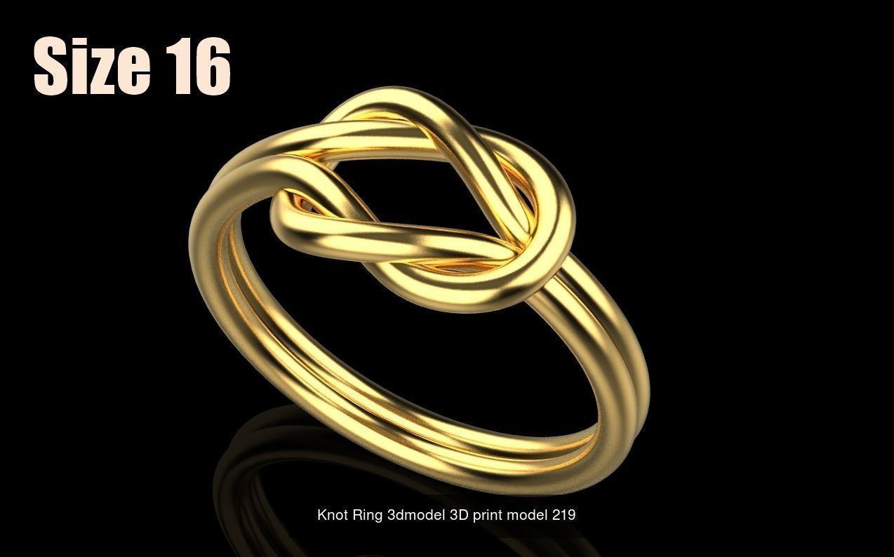 Knot Ring 3dmodel size16-19 3D Model Collection_1
