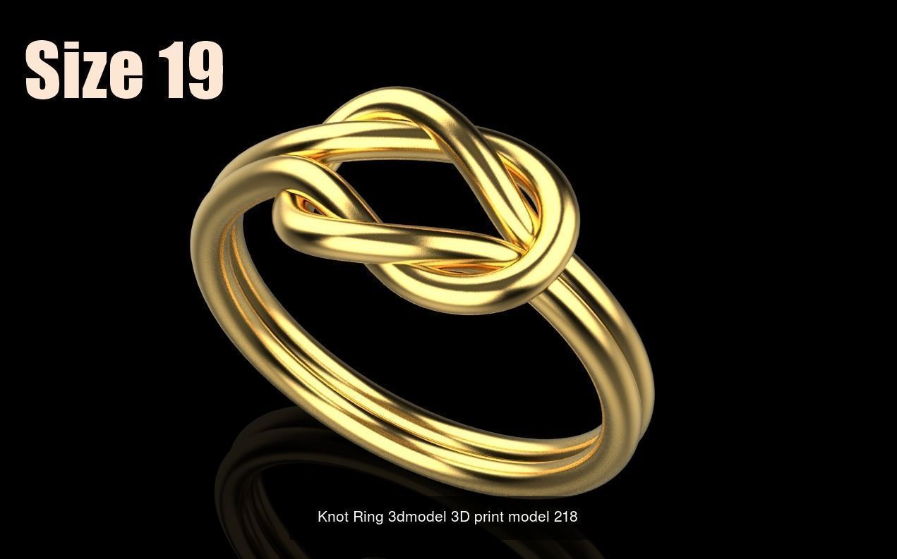 Knot Ring 3dmodel size16-19 3D Model Collection_4
