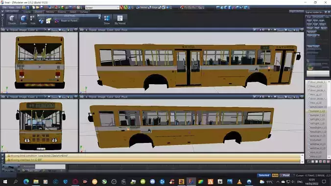3d Volvo Bus VR  AR  low-poly 3d model