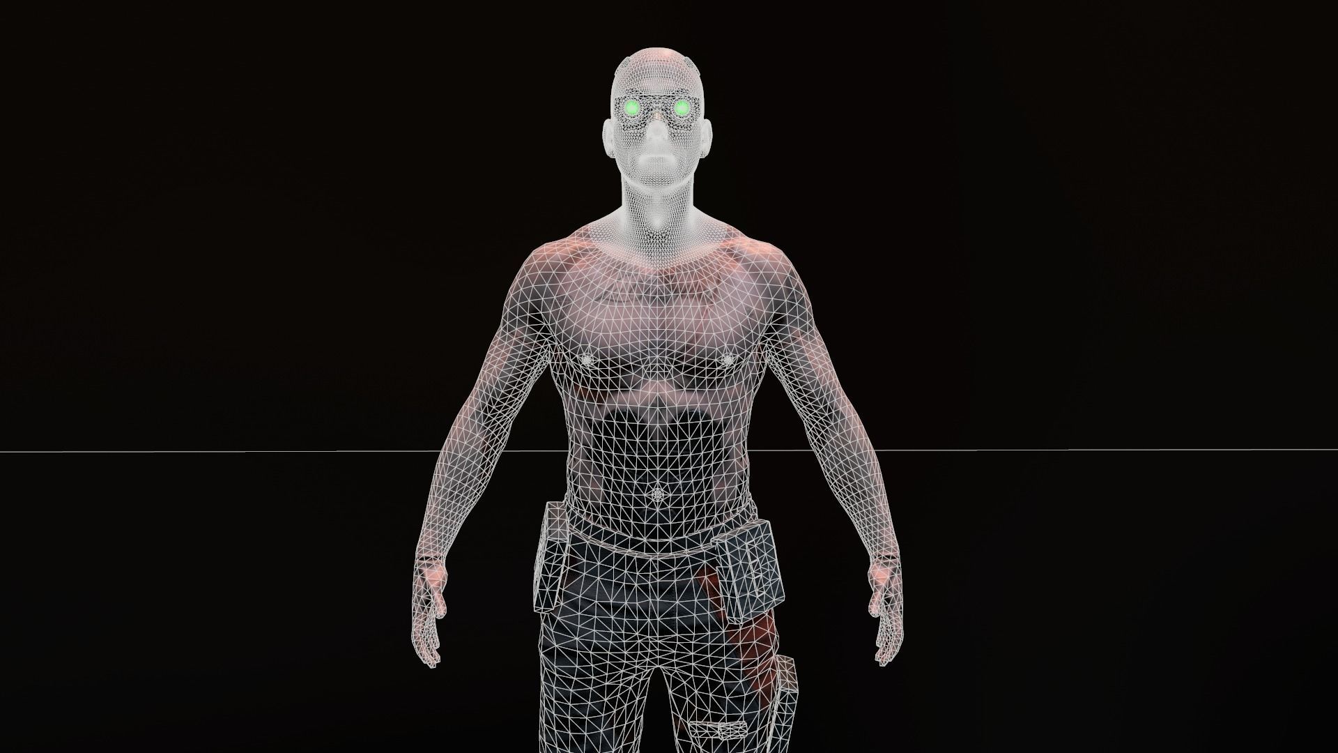 Cyberpunk Male Low-poly 3D model_13