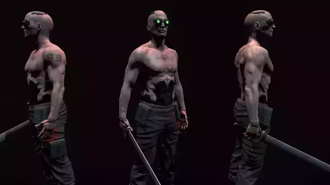 Cyberpunk Male Low-poly 3D model