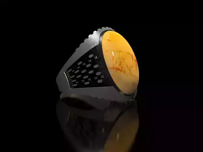 Arabic style silver ring with gemstone - Gemstone Ring