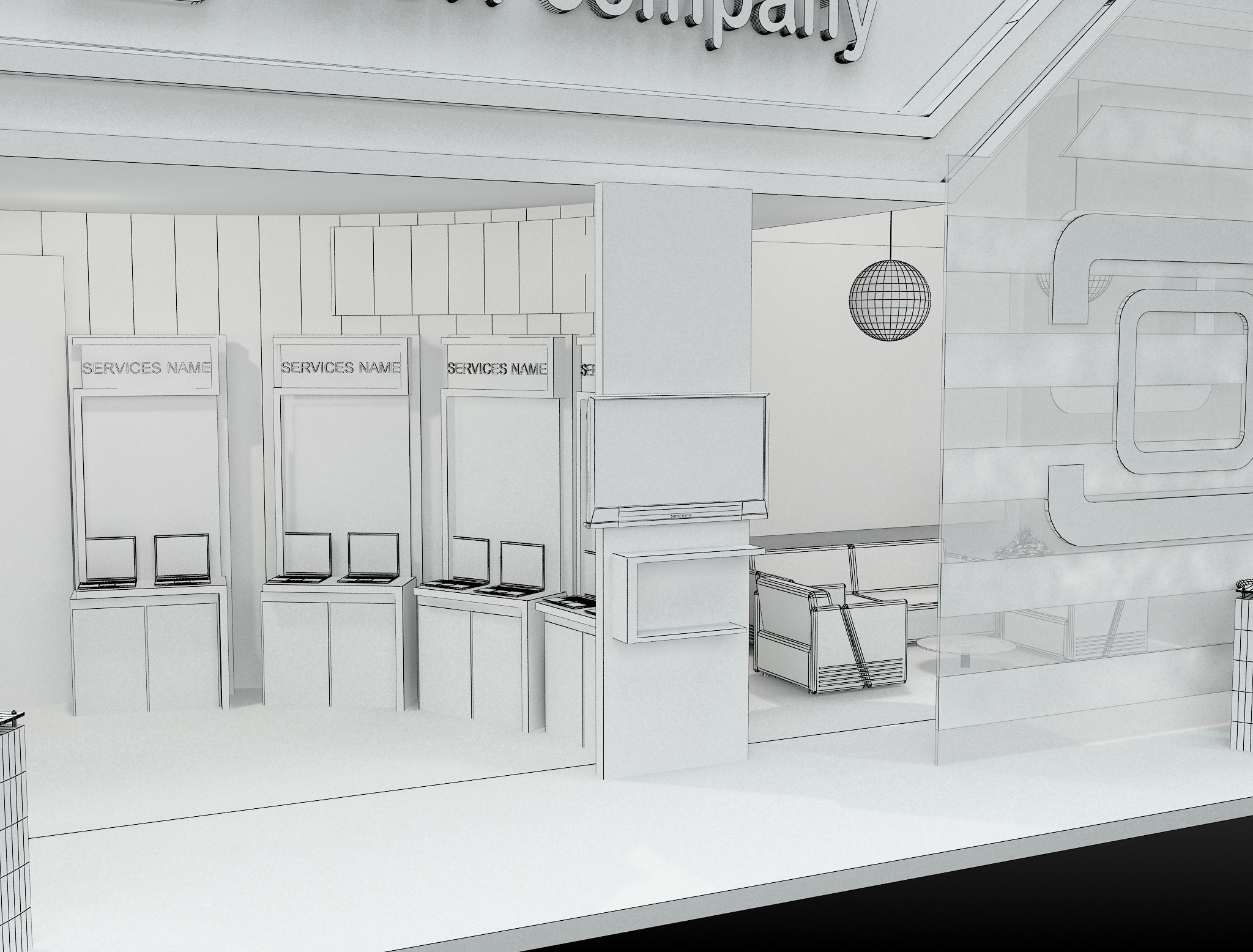 Booth Exhibition Stand a598b 3D model_15