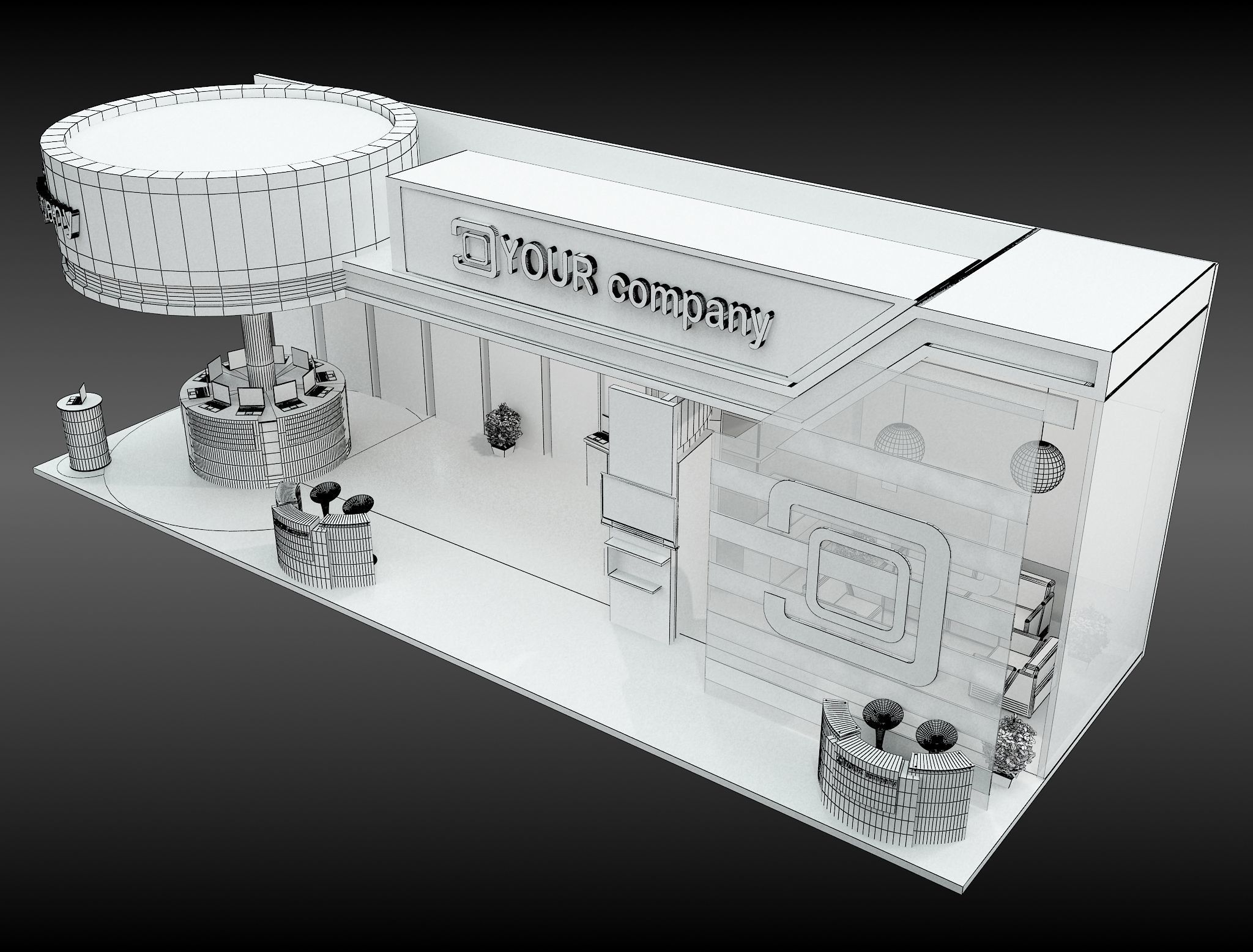 Booth Exhibition Stand a598b 3D model_5