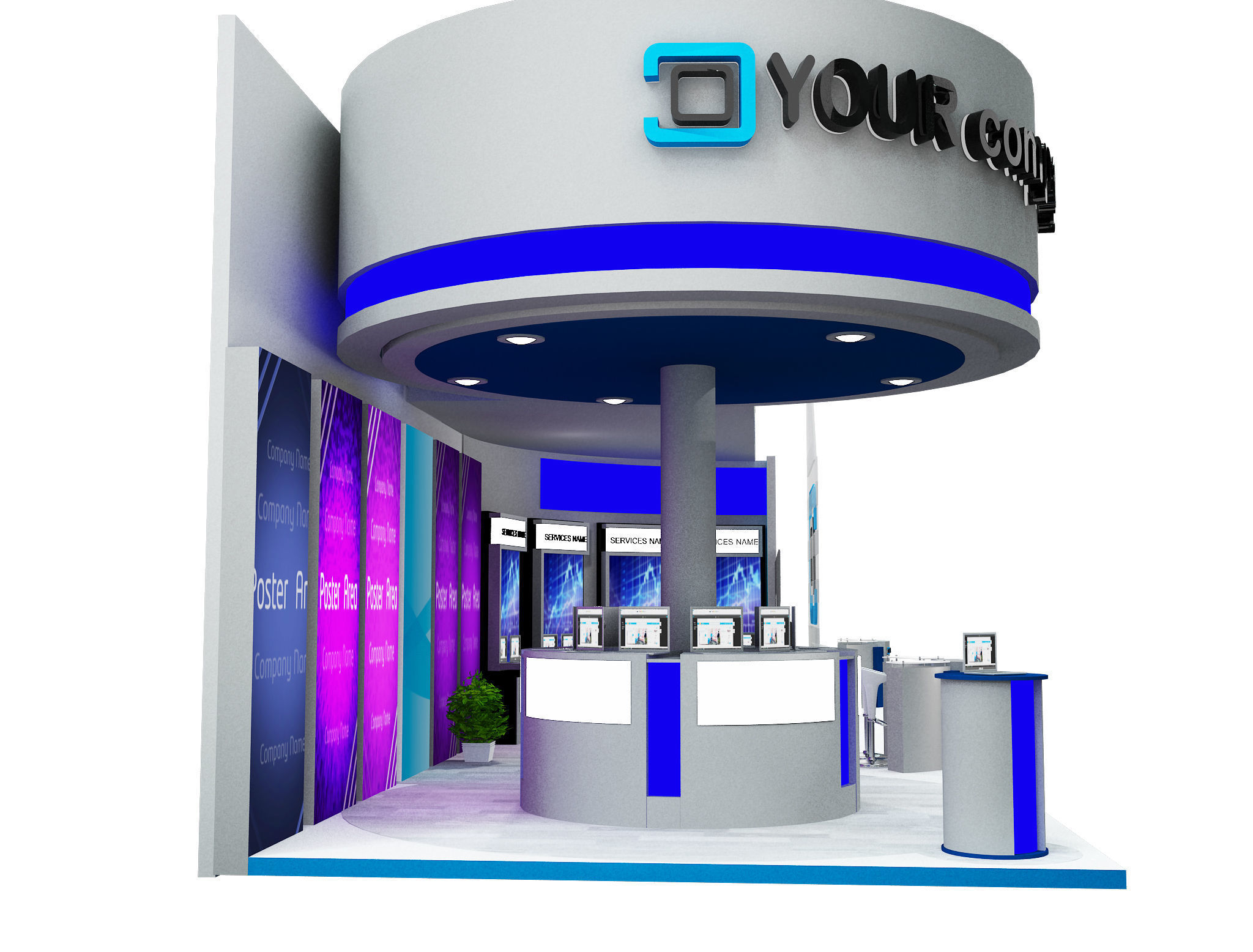 Booth Exhibition Stand a598b 3D model_16