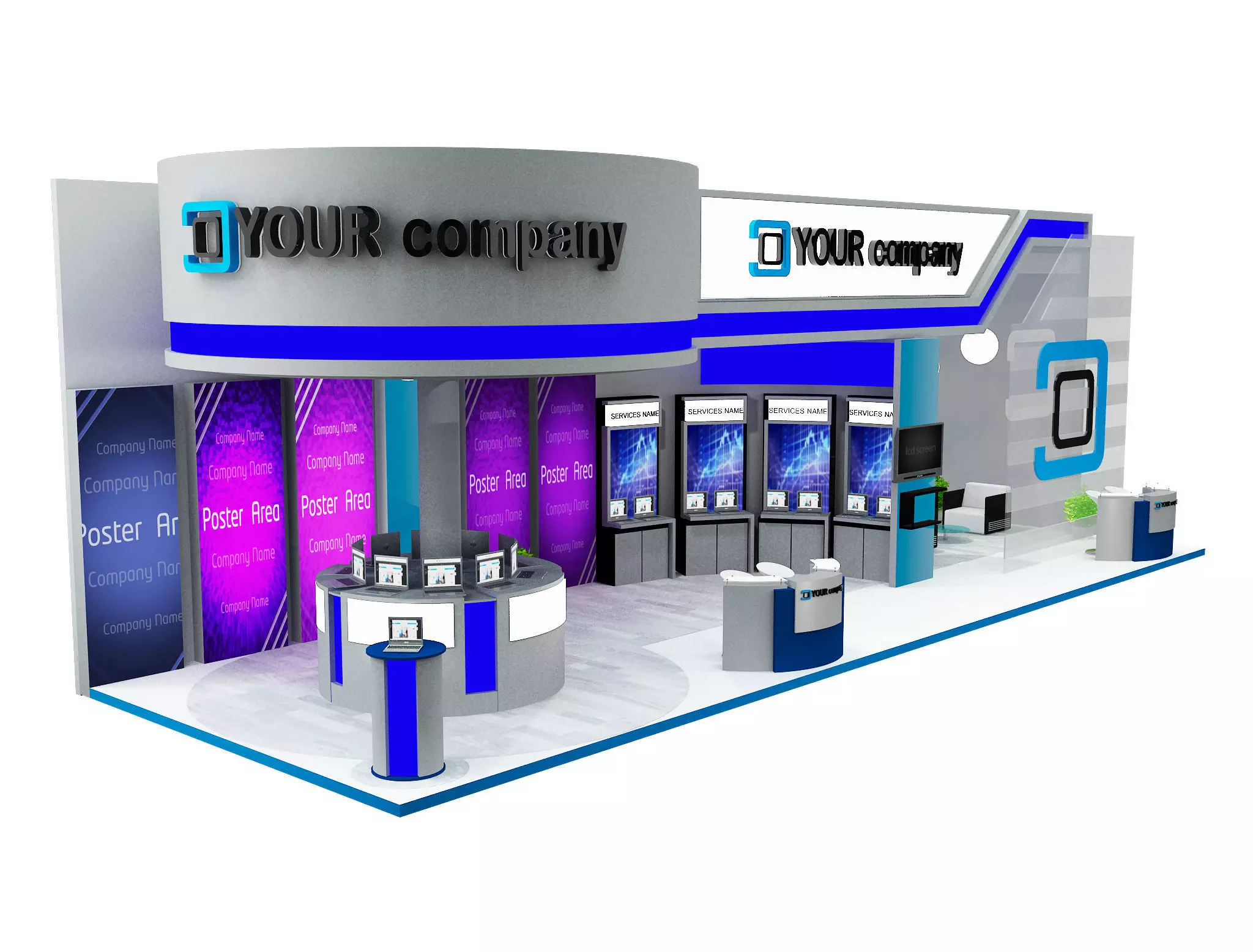 Booth Exhibition Stand a598b 3D model_0