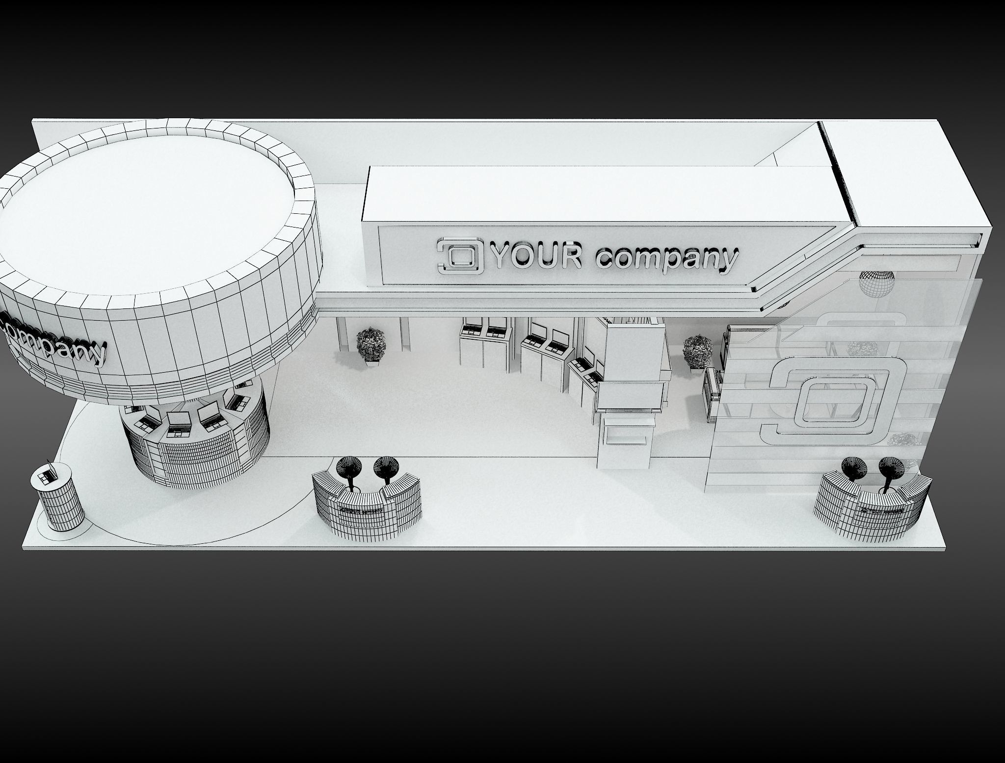 Booth Exhibition Stand a598b 3D model_11