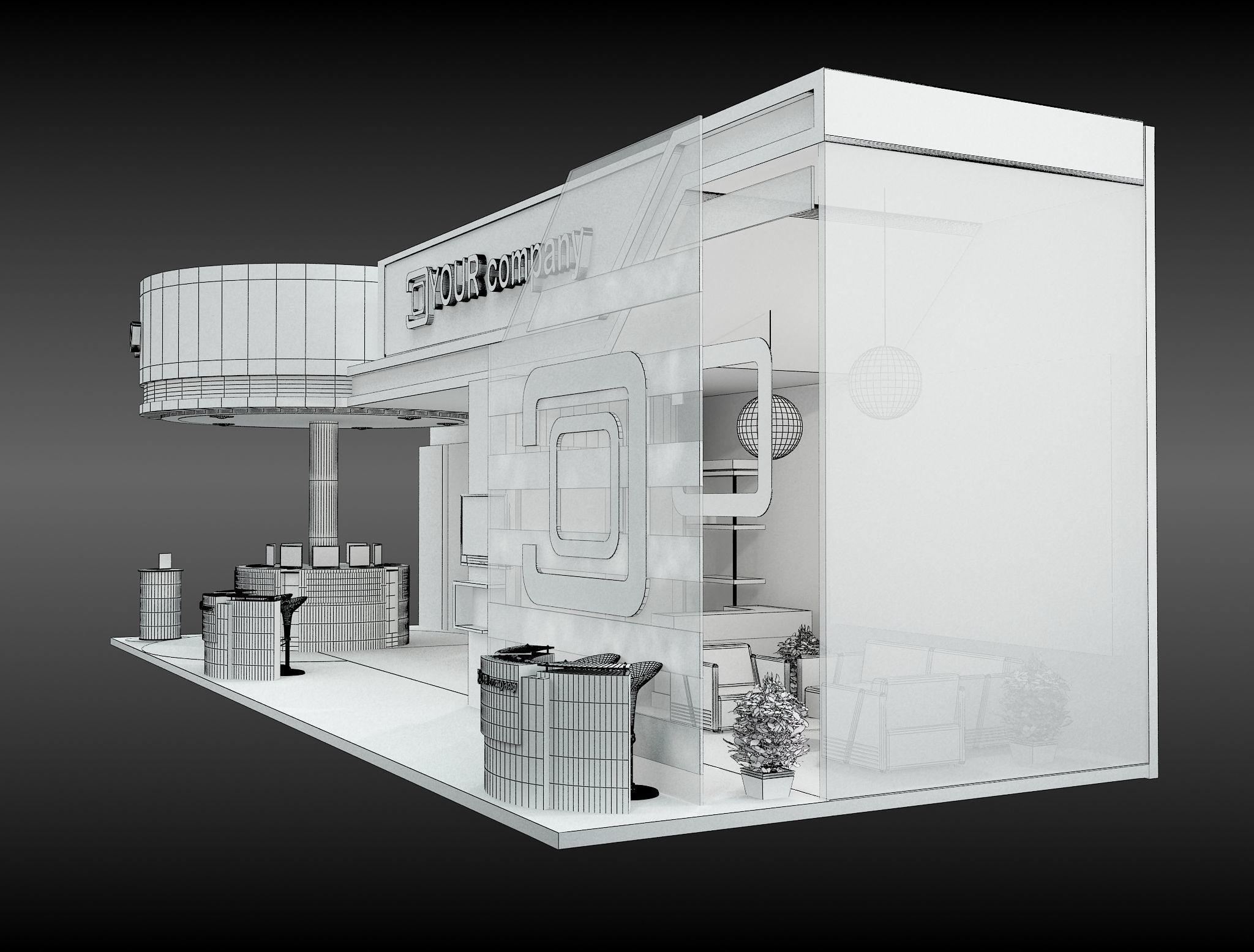 Booth Exhibition Stand a598b 3D model_13
