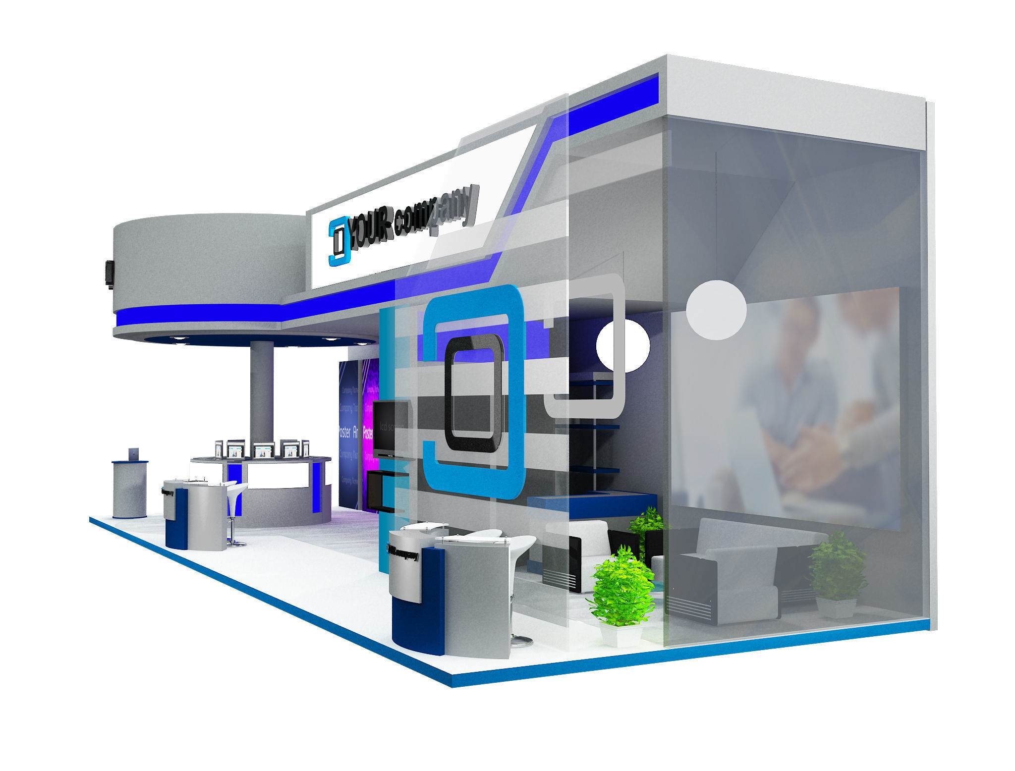 Booth Exhibition Stand a598b 3D model_12
