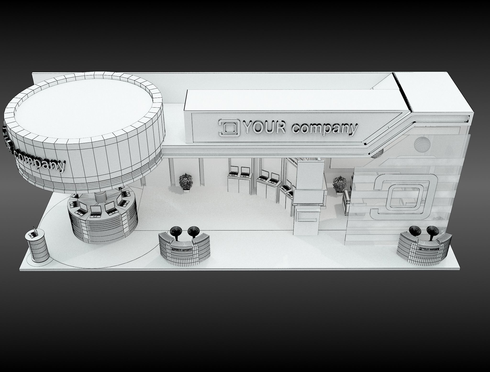 Booth Exhibition Stand a598b 3D model_19