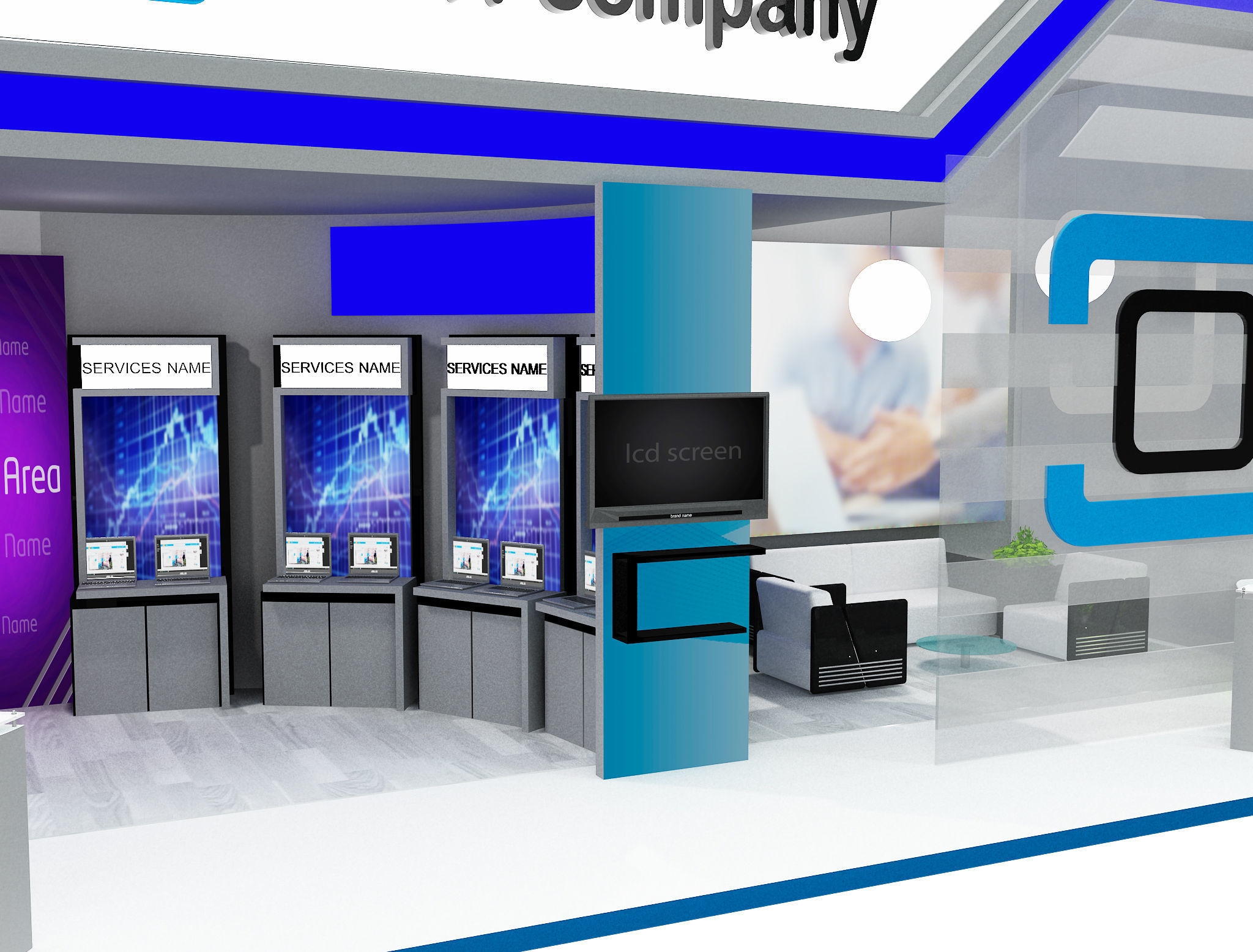 Booth Exhibition Stand a598b 3D model_14