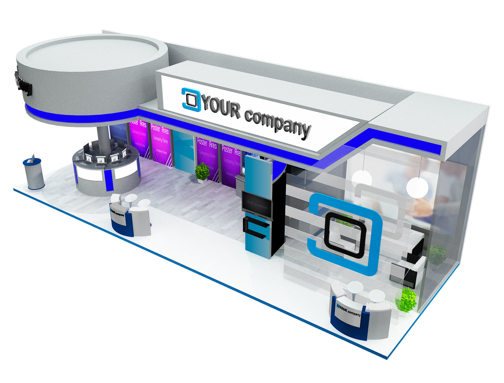 Booth Exhibition Stand a598b 3D model_4
