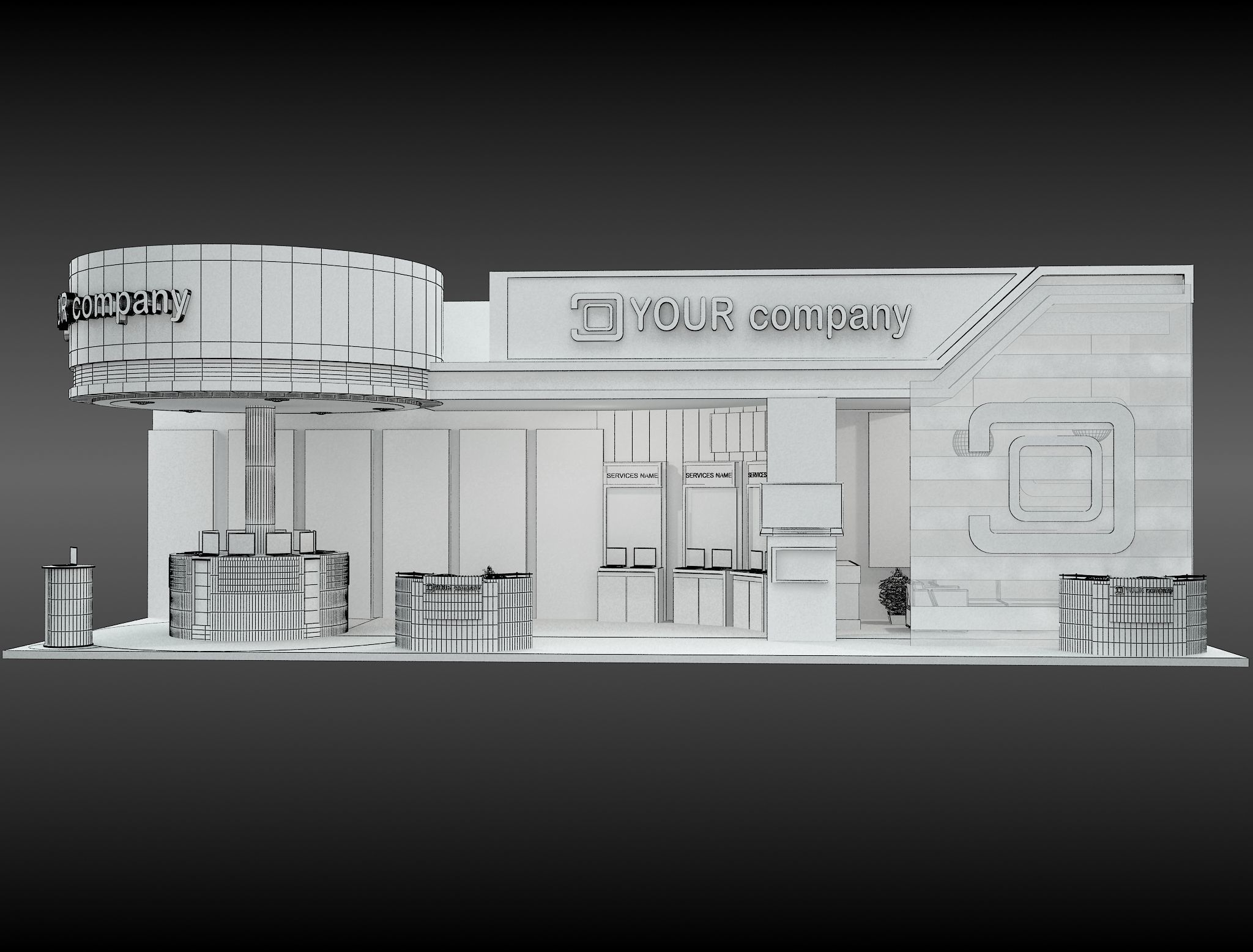 Booth Exhibition Stand a598b 3D model_3