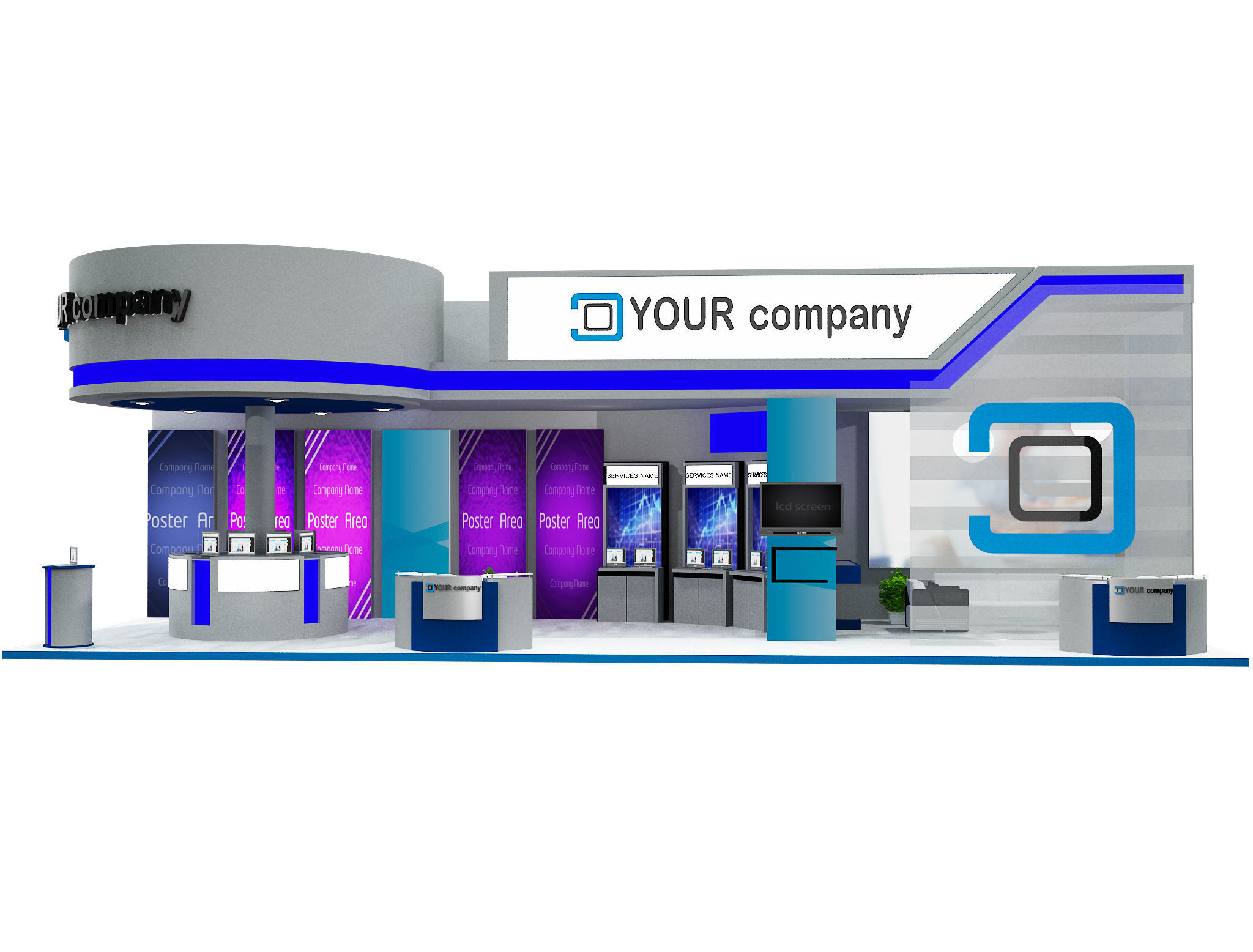 Booth Exhibition Stand a598b 3D model_2