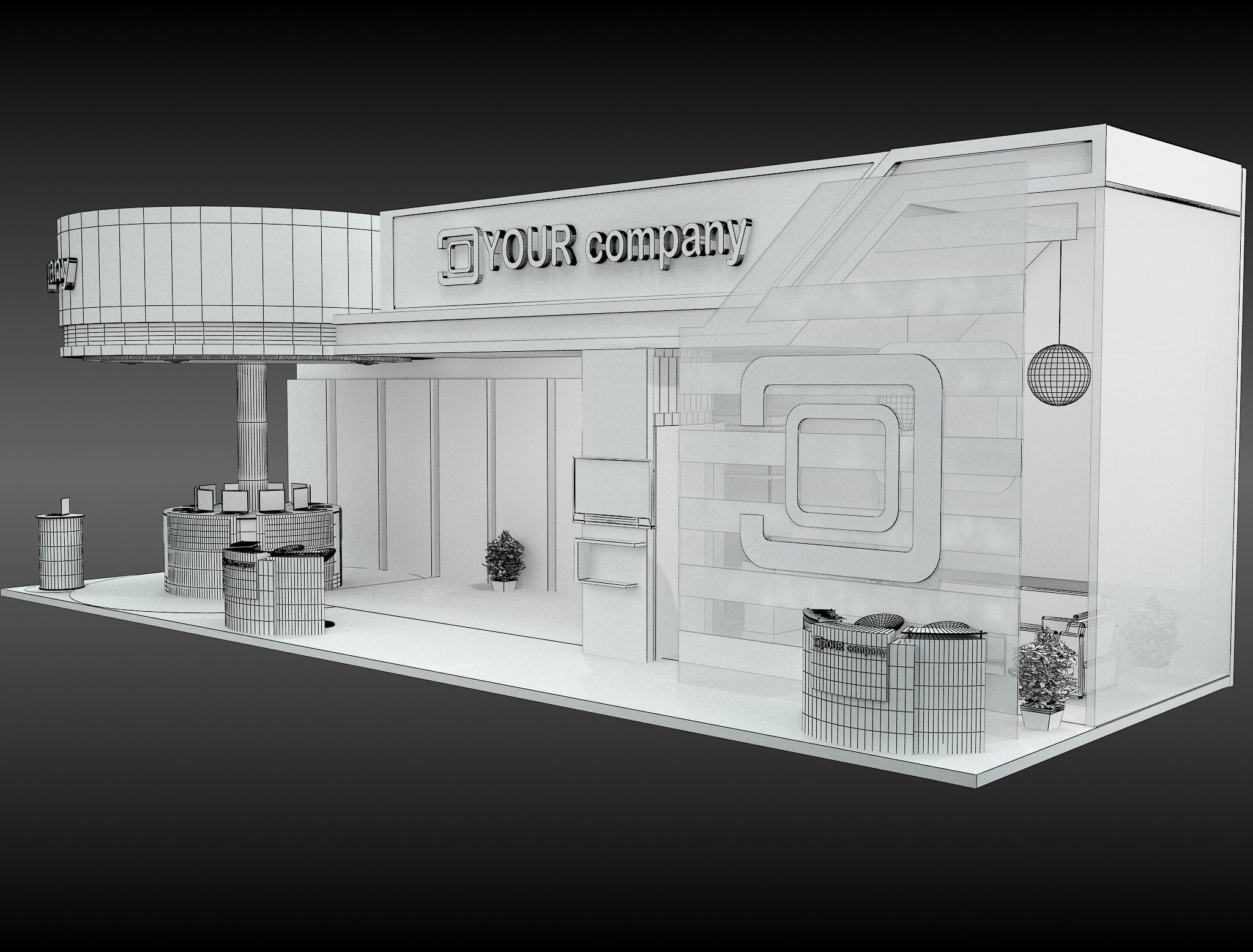 Booth Exhibition Stand a598b 3D model_7