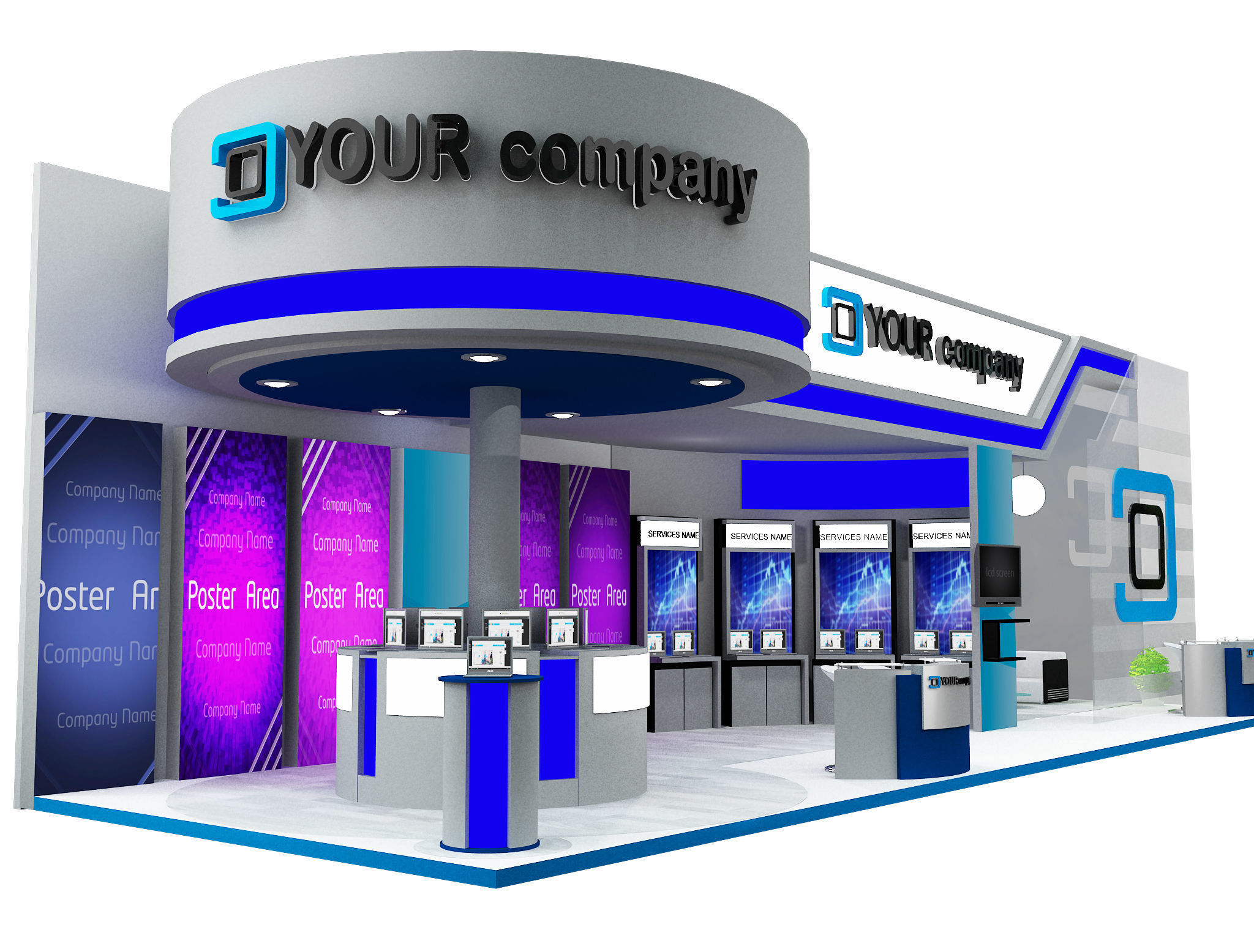 Booth Exhibition Stand a598b 3D model_8