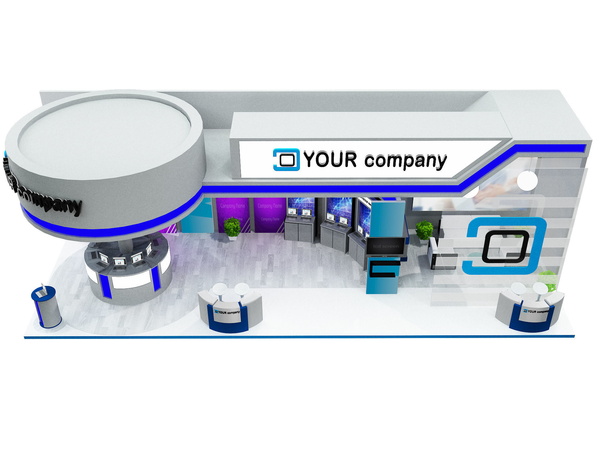 Booth Exhibition Stand a598b 3D model_18