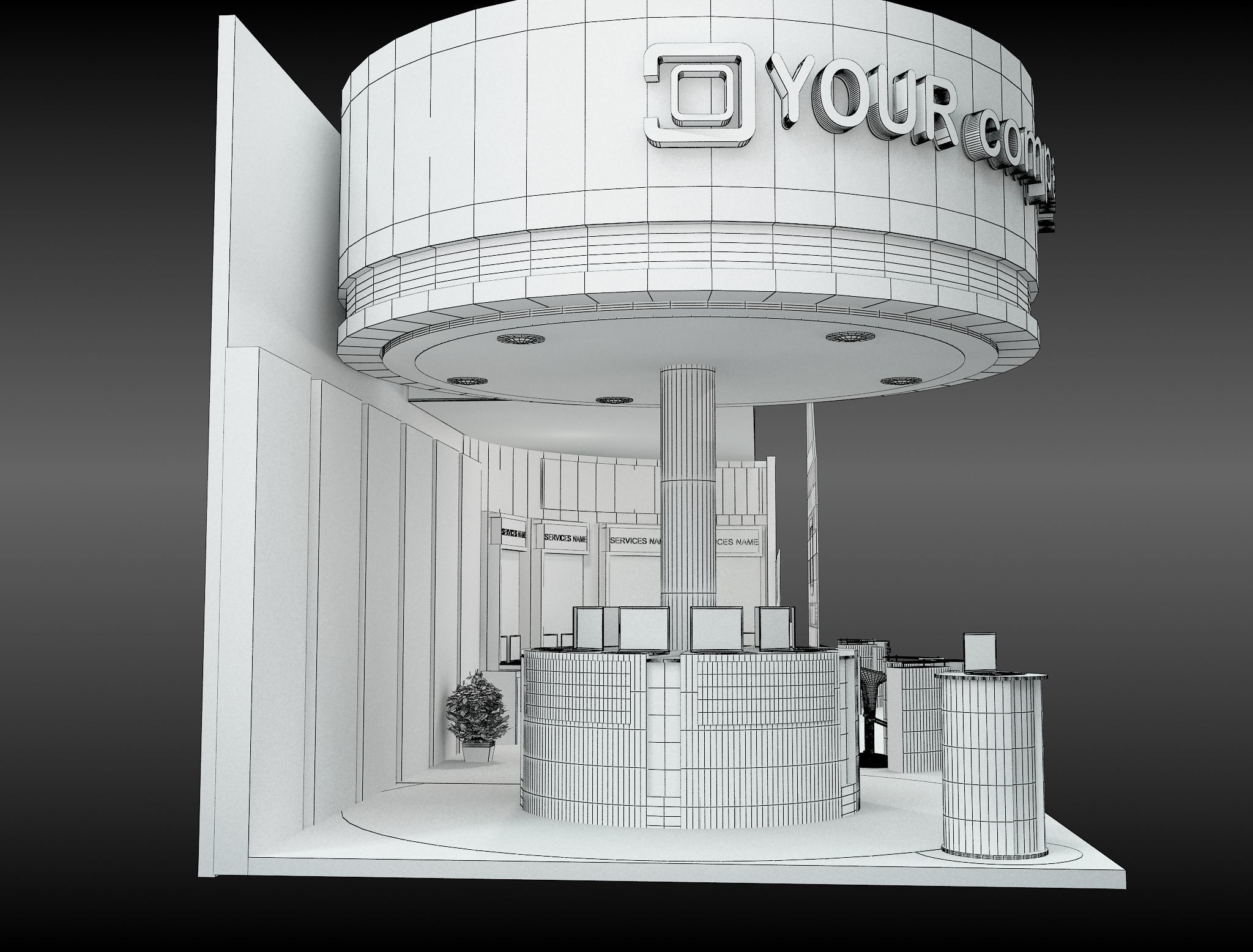 Booth Exhibition Stand a598b 3D model_17