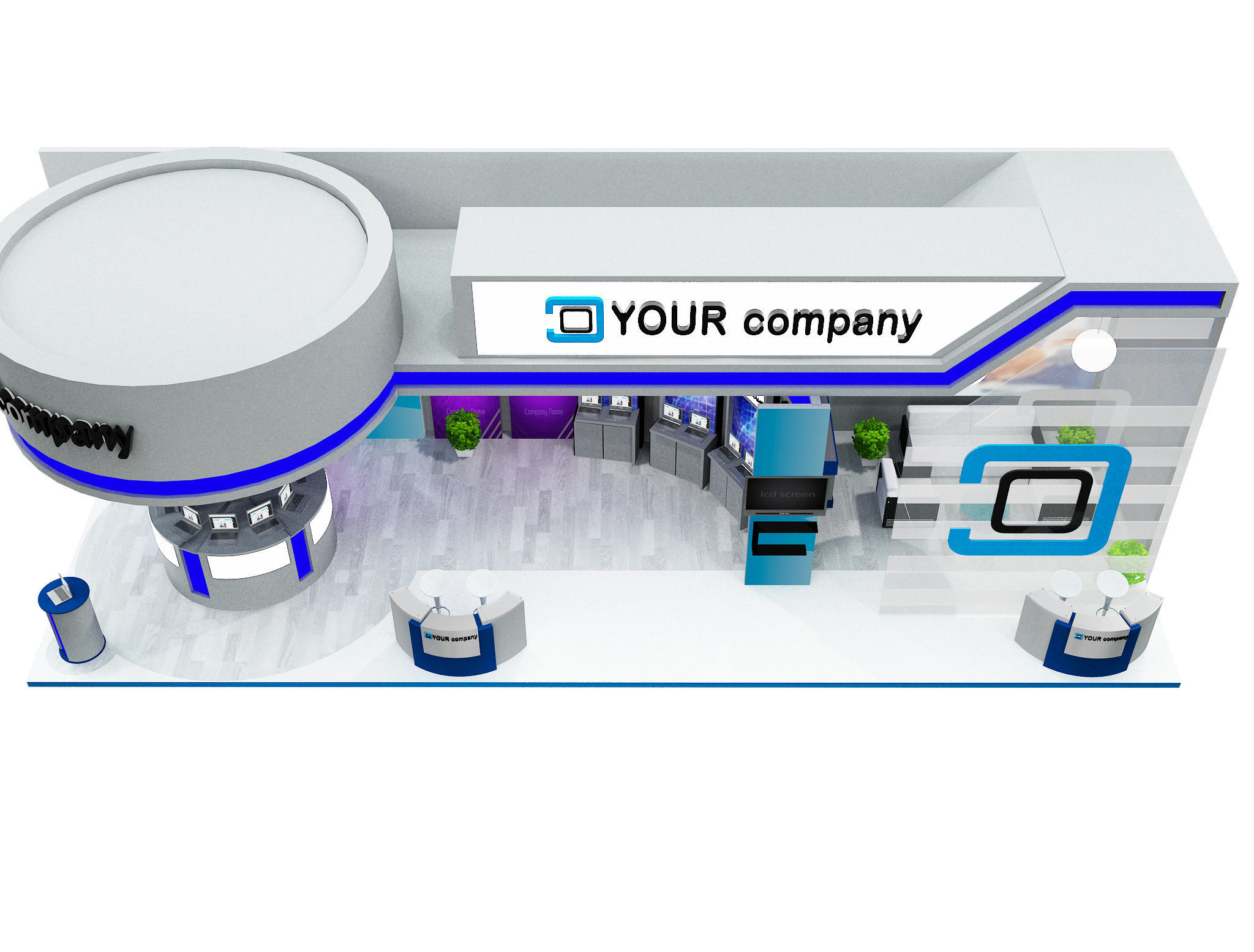 Booth Exhibition Stand a598b 3D model_10
